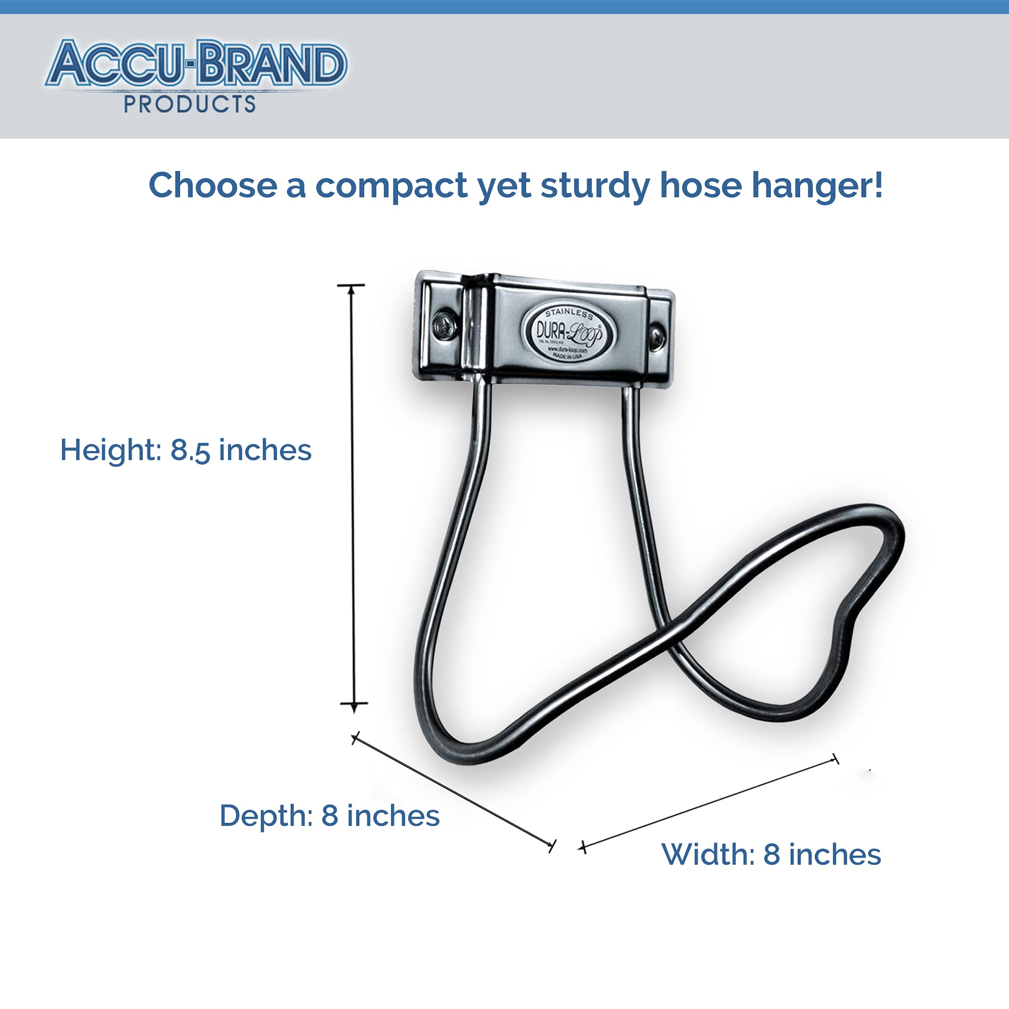 ACCU 2 Pack - Heavy Duty Stainless Steel Garden Hose Hanger, Large Wall Mount Hook for Outdoor Water Hose Storage - Perfect for Garage, Yard, and Garden Organization