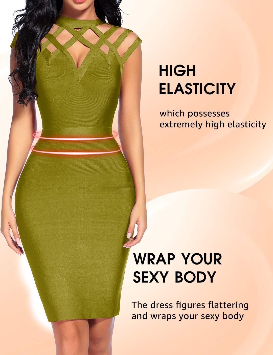 Sexy Women's Hollow Out Bandage Dress - Bodycon Club Party Night Out Cocktail Formal Dress for Women | Perfect for Evening Events, Date Nights & Special Occasions