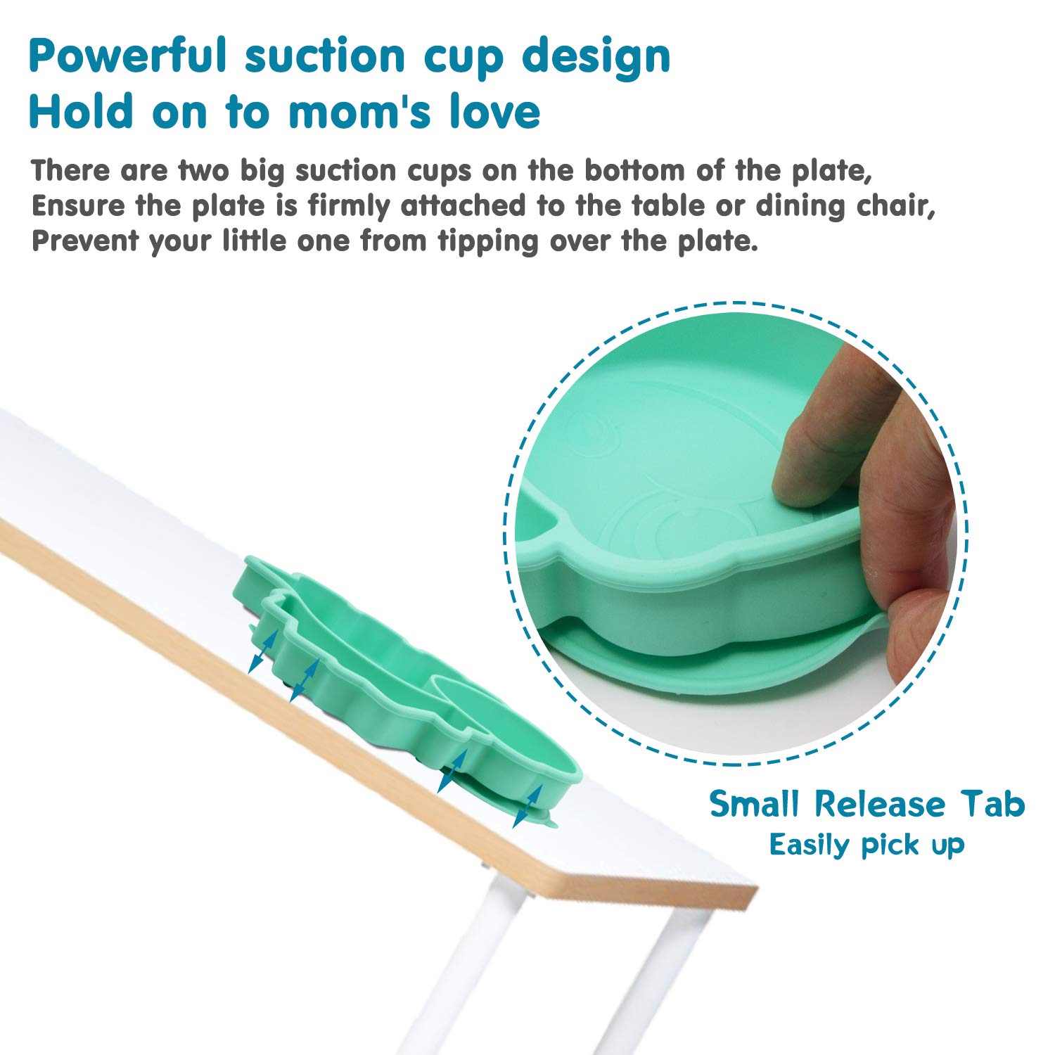 BPA-Free Silicone Toddler Plate with Strong Suction - Portable Baby Dish for Kids, Microwave & Dishwasher Safe (25x18x3cm) - Perfect for High Chairs, Travel & Mess-Free Meals