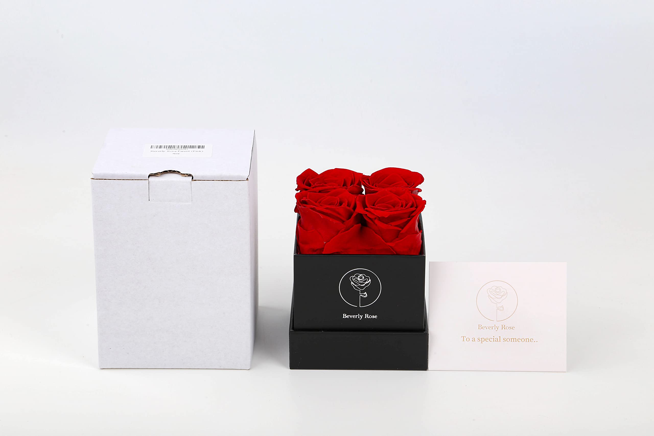 Forever Roses That Last 1 Year - Real Preserved Roses in Elegant Black Box (4PCS) | Perfect Mother's Day Gift, Anniversary, or Romantic Surprise - Prime Delivery Available