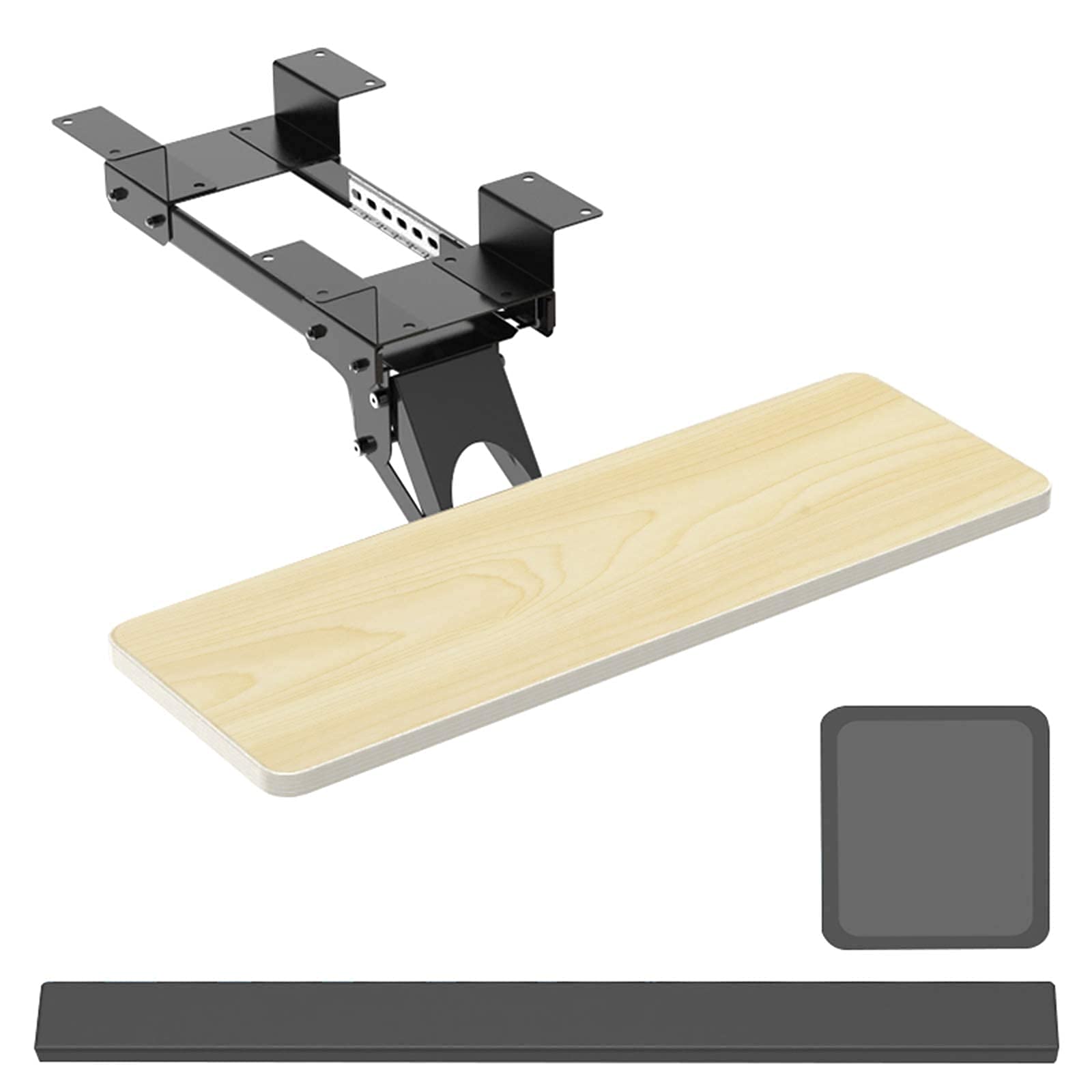 Ergonomic Under Desk Keyboard Tray with Mouse Platform - Adjustable Computer Mount Drawer for Home & Office Workspace - Perfect for Space Saving and Comfortable Typing