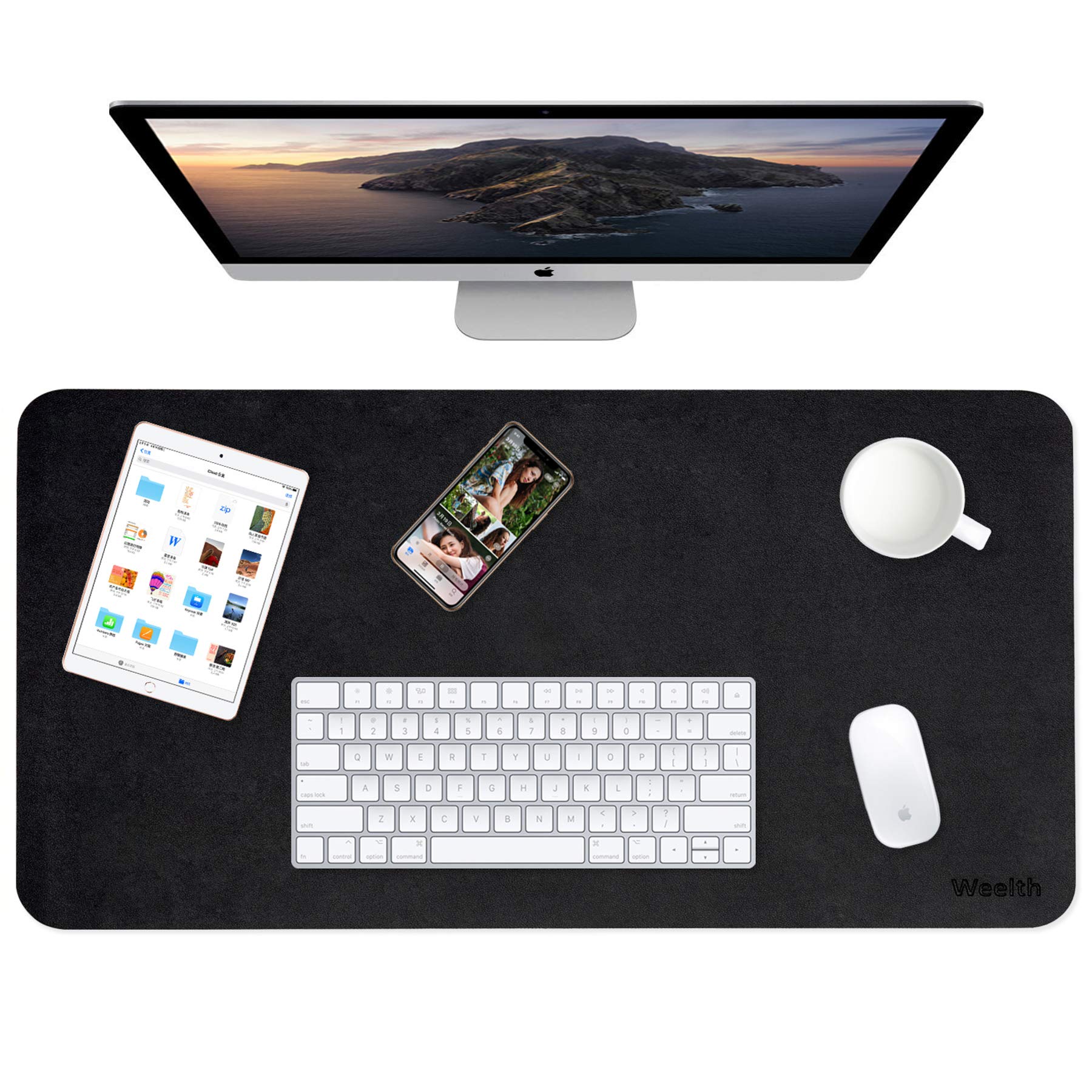Premium PU Leather Waterproof Desk Pad Protector - Dual-Sided Office Writing Mat for Home & Work (35.4
