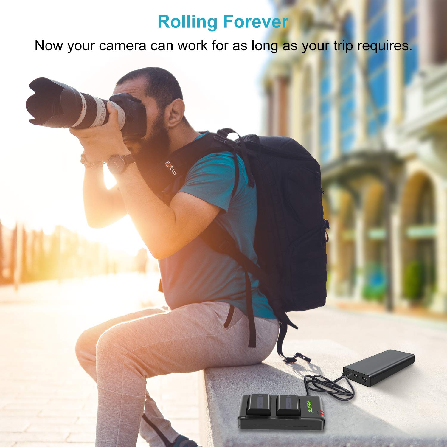 NEEWER NP-FW50 Camera Battery Charger Set for Sony A7, A7R, A7S, A5100, A6000 - Dual USB Charger with 2 Batteries - Perfect for Travel & Professional Photography
