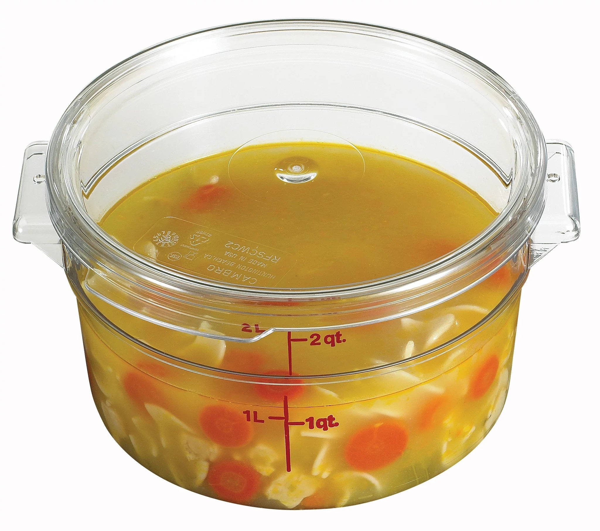 Cambro RFSCWC12 Clear Round Storage Container Cover - Fits 12, 18 & 22 Qt Food Storage Containers - Perfect for Kitchen Organization, Meal Prep & Commercial Food Service