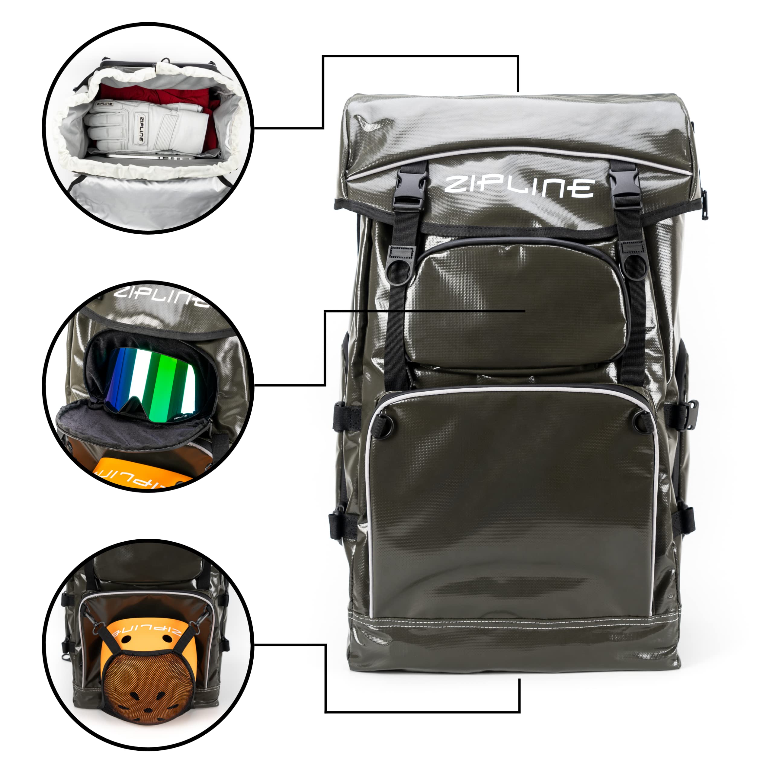 Zipline World Cup Ski Boot Backpack – Professional Snowboarding Gear Bag for Air Travel – Waterproof Ski Boot Storage Bag – Ideal for Skiing, Snowboarding & Winter Sports Travel Accessories