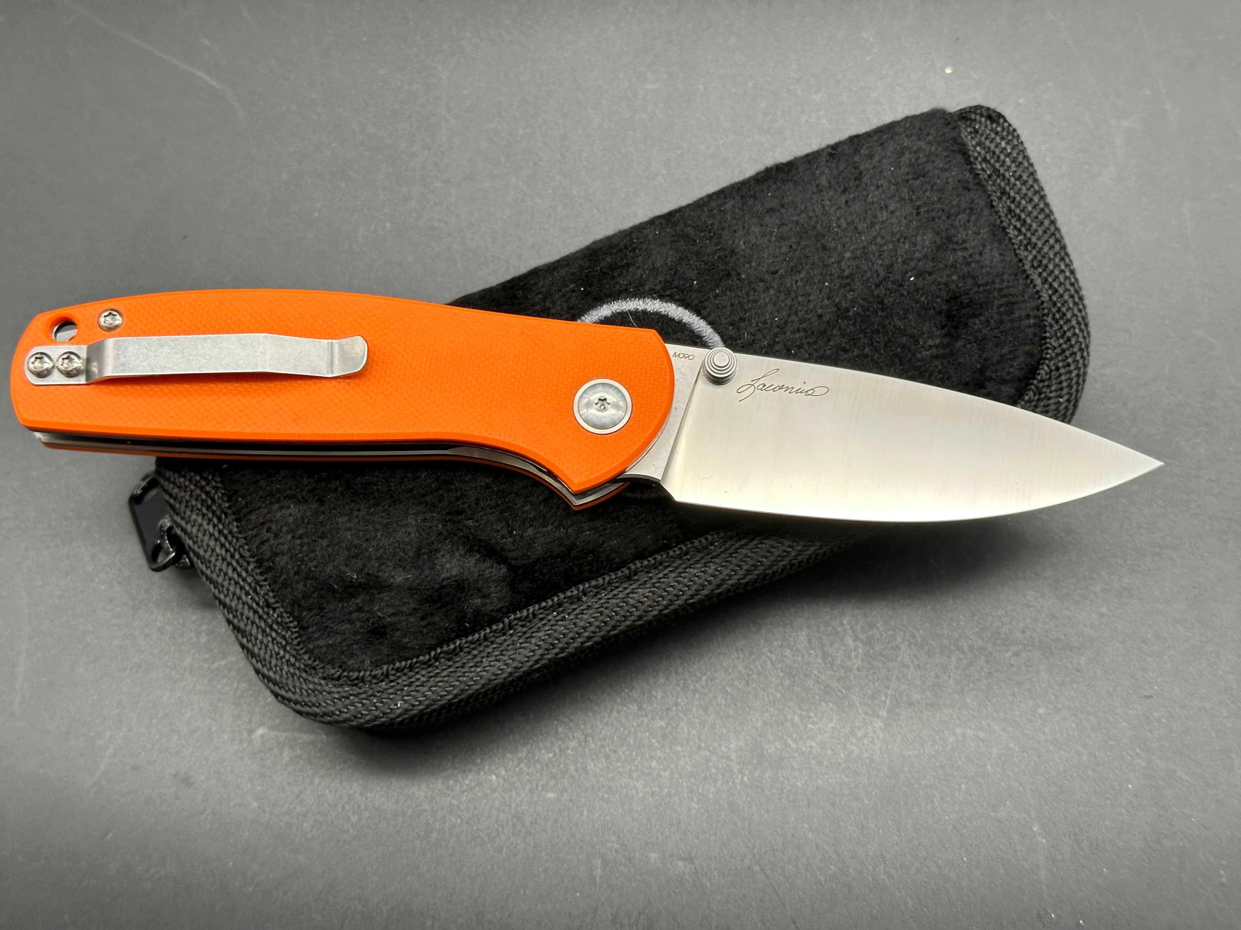 Premium M390 Steel Folding Knife with G10 Handle - Jasmine Orange - EDC Pocket Knife for Outdoor, Camping, and Everyday Carry