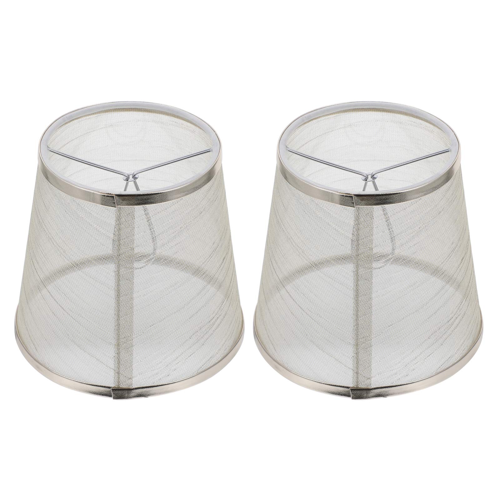 Beaupretty 2-Pack Mini Chandelier Lamp Shades - Small Fabric Lampshades for Table & Floor Lamps - Gold Farmhouse Decor - Perfect for Living Room, Bedroom & Dining Room Lighting