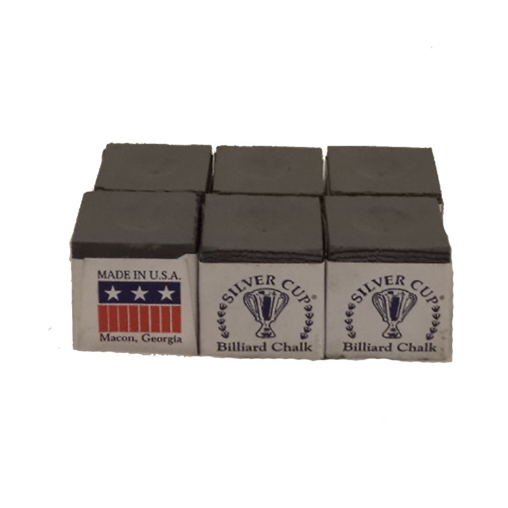 Premium Half Dozen Charcoal Silver Cup Pool Cue Chalk - Professional Billiard Accessories for Enhanced Grip & Precision Shots | Perfect for Pool Halls, Home Game Rooms & Tournament Play