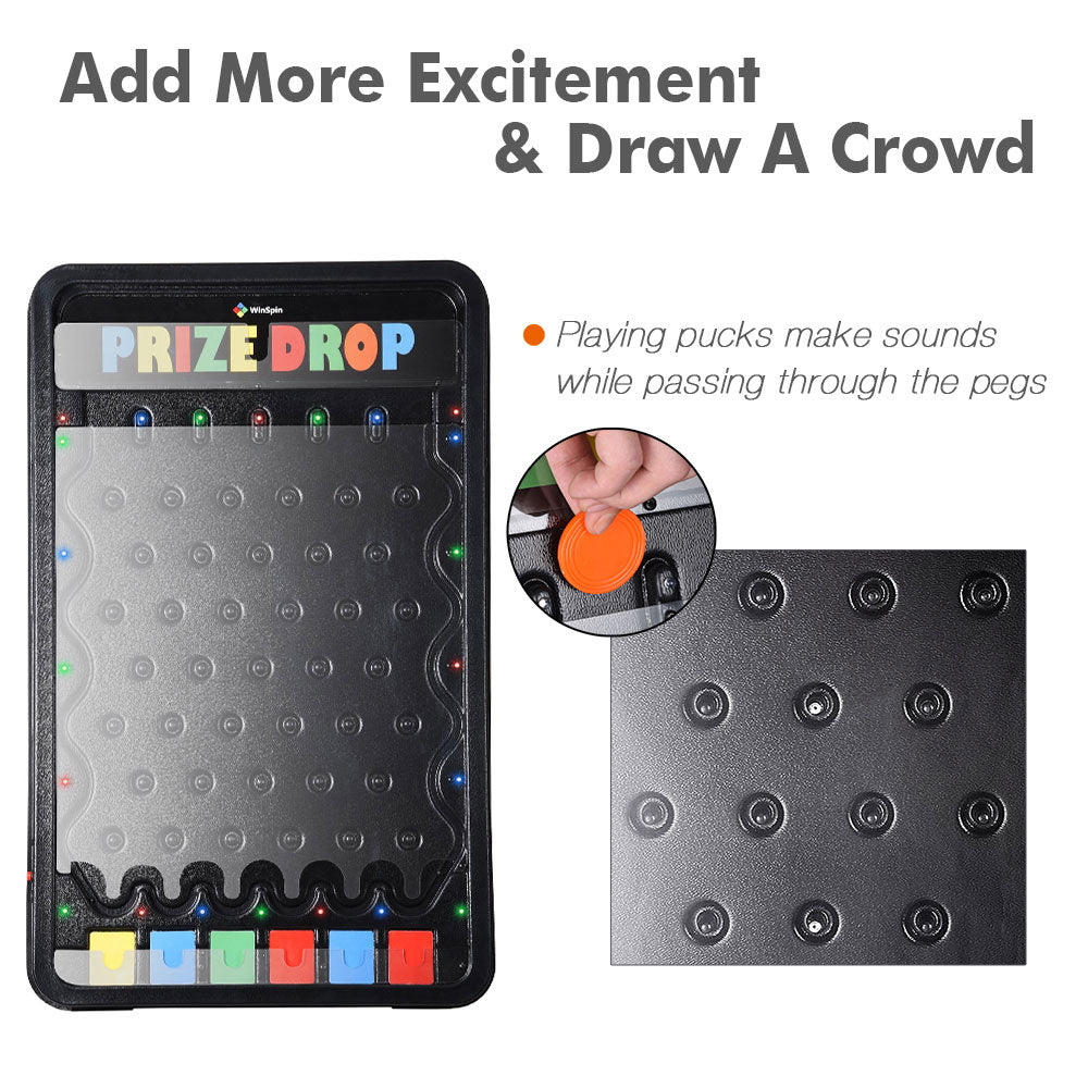 WinSpin 30x18 LED Prize Drop Plinking Board - Fun Shooting Target Game for Adults & Kids - Perfect for Backyard, Carnival & Gun Range Practice