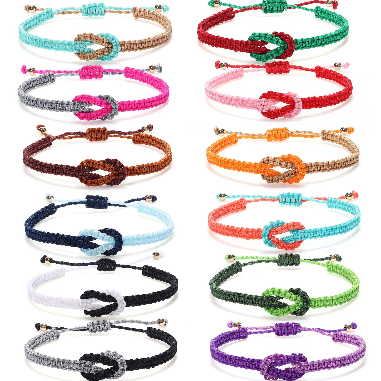 Tacobear 12-Pack Infinity Love Friendship Bracelets for Women & Men – Trendy Adjustable Woven Braided Handmade String Jewelry – Perfect for Couples, Birthday Party Favors, Gifts & Colorful Amulets – Ideal for Everyday Wear, Festivals & Special Occasions