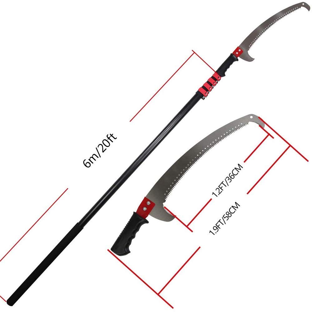 20 Ft Extendable Telescopic Pole Saw for Tree Trimming & Pruning - Lightweight Landscaping Pole Saw with Adjustable Length for Cutting High Branches & Leaves - Perfect for Garden, Yard & Outdoor Maintenance