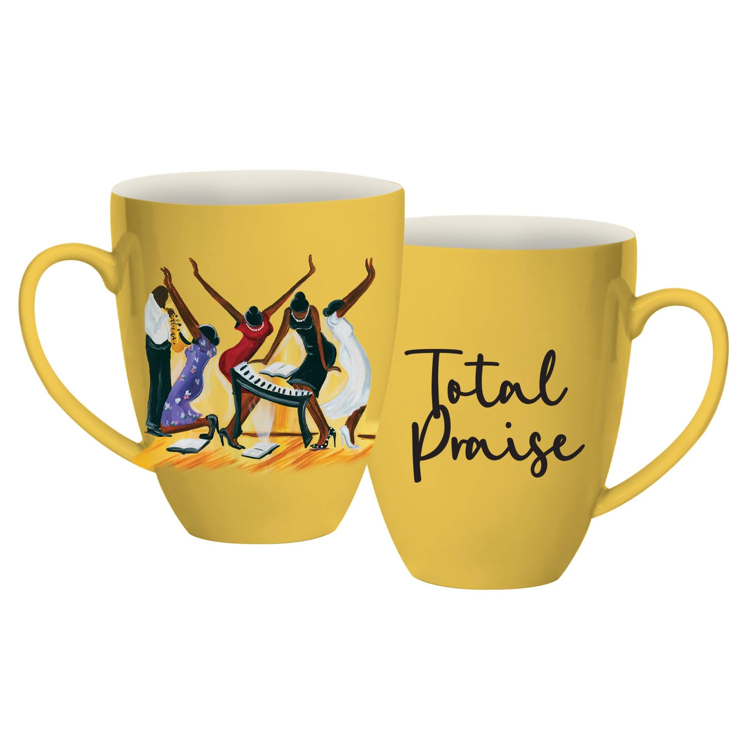 Total Praise Inspirational Coffee Mug - 15 oz African American Expressions Ceramic Cup, Dishwasher & Microwave Safe (4.25