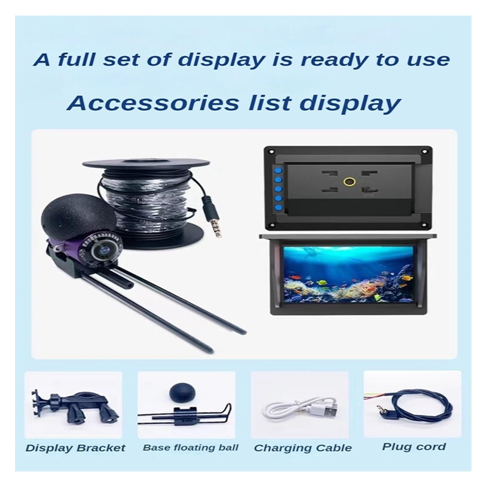 **Underwater Fishing Camera with 5.0/4.3 Inch LCD Display - 1080P HD, 220° Wide Angle, 9-Hour Night Vision, Waterproof for Ice, Lake, Sea, Boat & Kayak Fishing (30m Cable) - Perfect for Deep Sea, Freshwater & Ice Fishing Adventures**