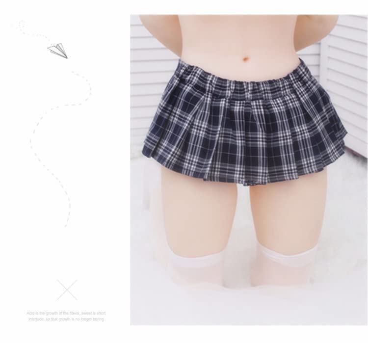 LICHMA Women's Sexy Super Mini Pleated Plaid Skirt - Schoolgirl Roleplay Costume, Lingerie for Cosplay & Party Outfits