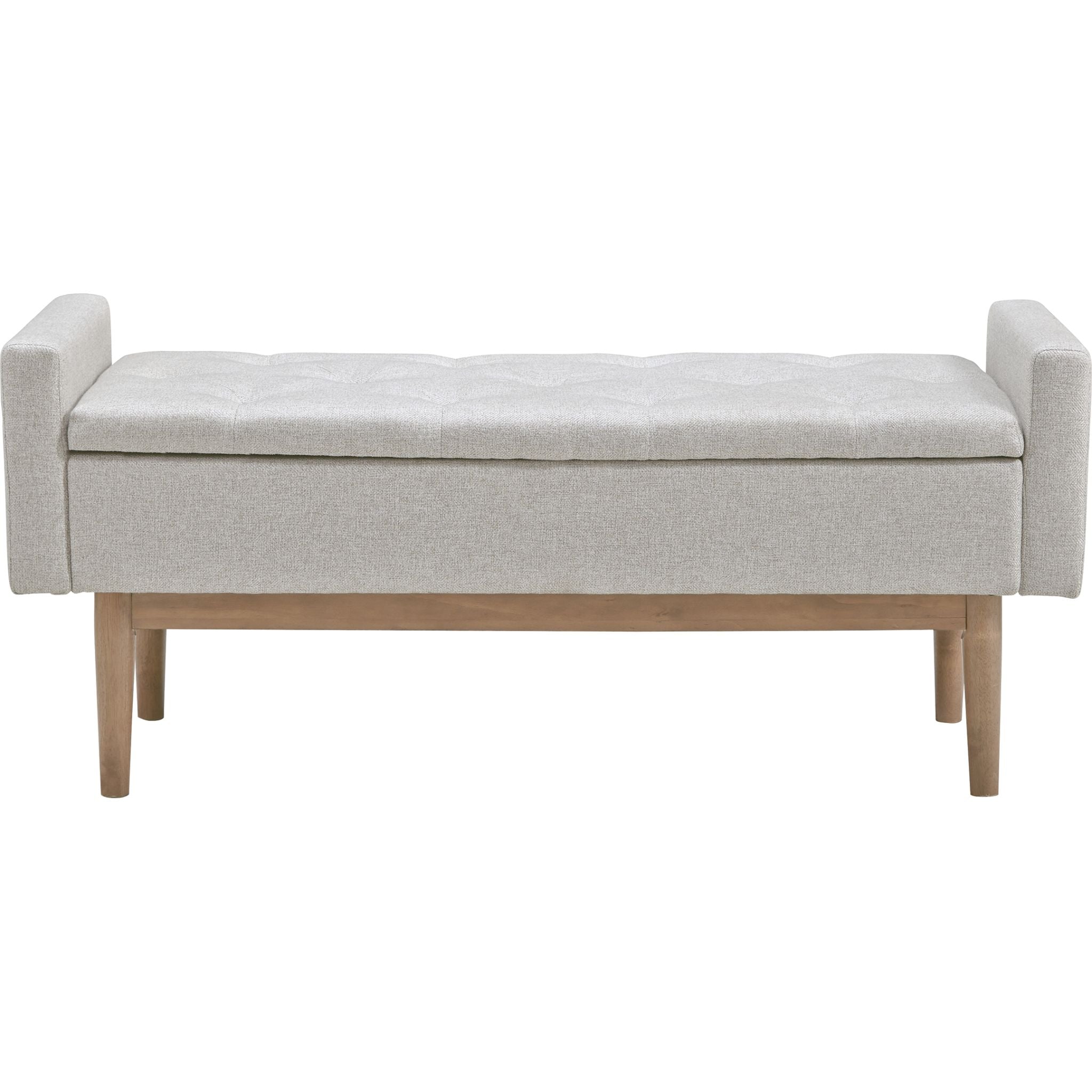 Briarson Storage Bench with Seat - Beige/Brown Wooden Entryway Bench for Hallway, Living Room & Bedroom Organization