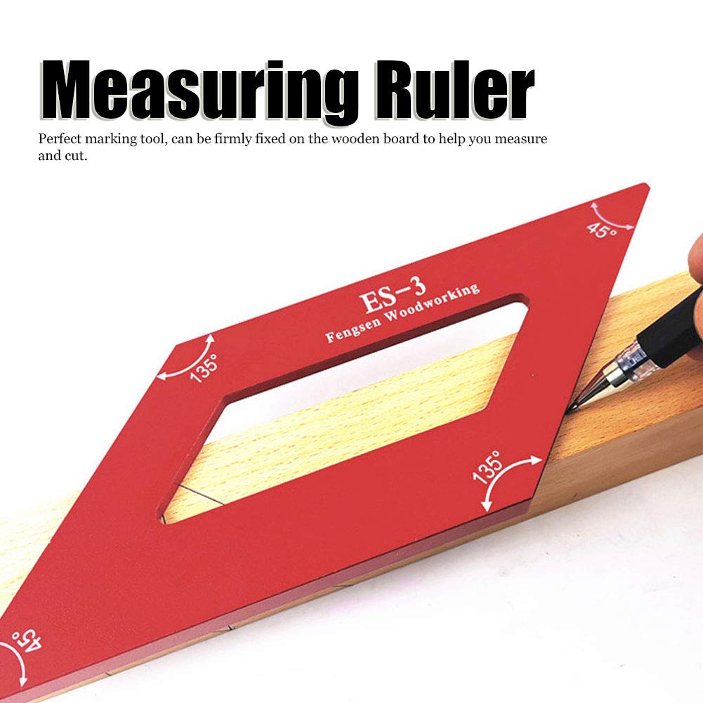 Garosa 45/135 Degree Mitre Angle Measuring Ruler - Aluminum Alloy Woodworking Template Tool for Precise Marking & Scribing | Perfect for Carpentry, DIY Projects & Furniture Making