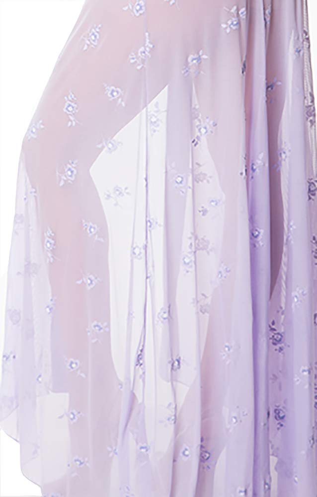 Lavender Floral Print Mesh Fabric by The Yard - Soft Breathable Material for DIY Crafts, Curtains, and Home Decor