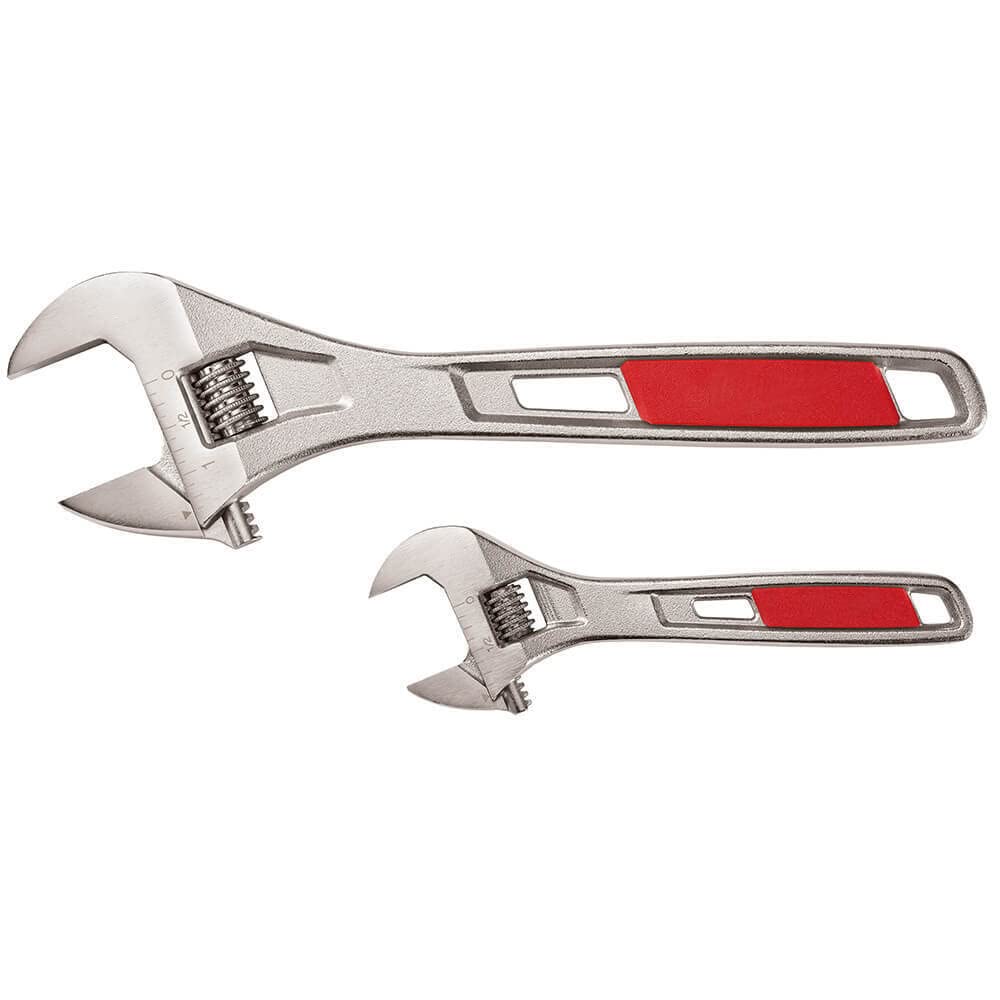 Milwaukee Adjustable Wrench Set - 6-Inch & 10-Inch (2-Piece) with Toolbox - Perfect for Plumbing, Auto Repair & DIY Home Improvement Projects