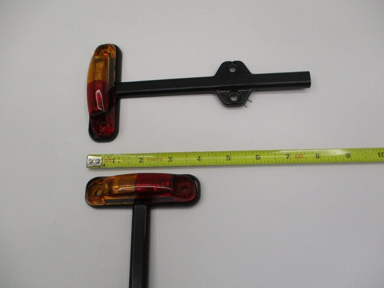 C2W Pair Red/Amber LED Trailer Fender Marker Clearance Lights with Black Base - Durable Waterproof Truck & RV Side Marker Lights for Safe Night Driving
