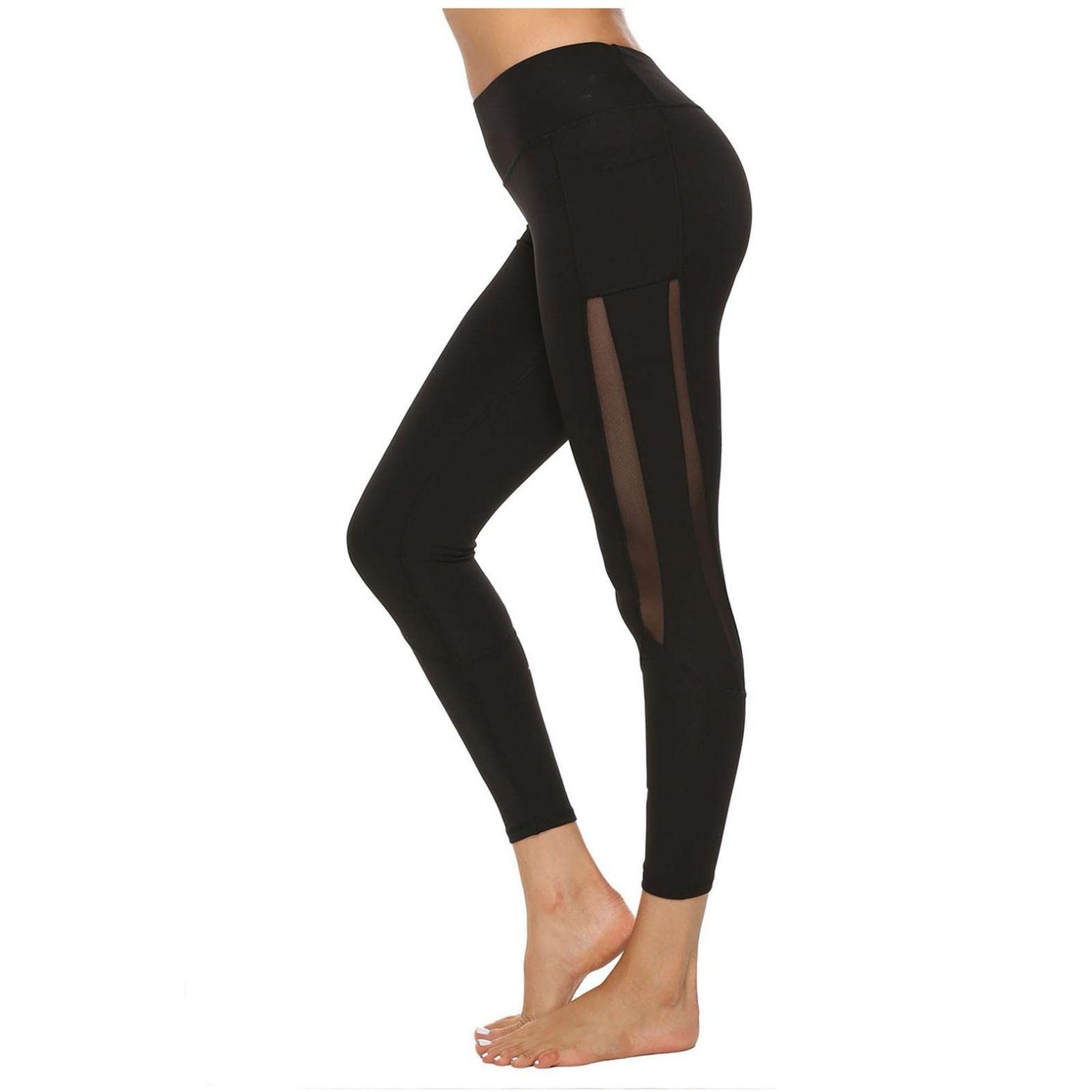NEGJ High Waist Yoga Pants for Women - Tummy Control Workout Leggings with Pockets, Athletic Running & Gym Wear - Perfect for Yoga, Pilates, Jogging and Casual Wear