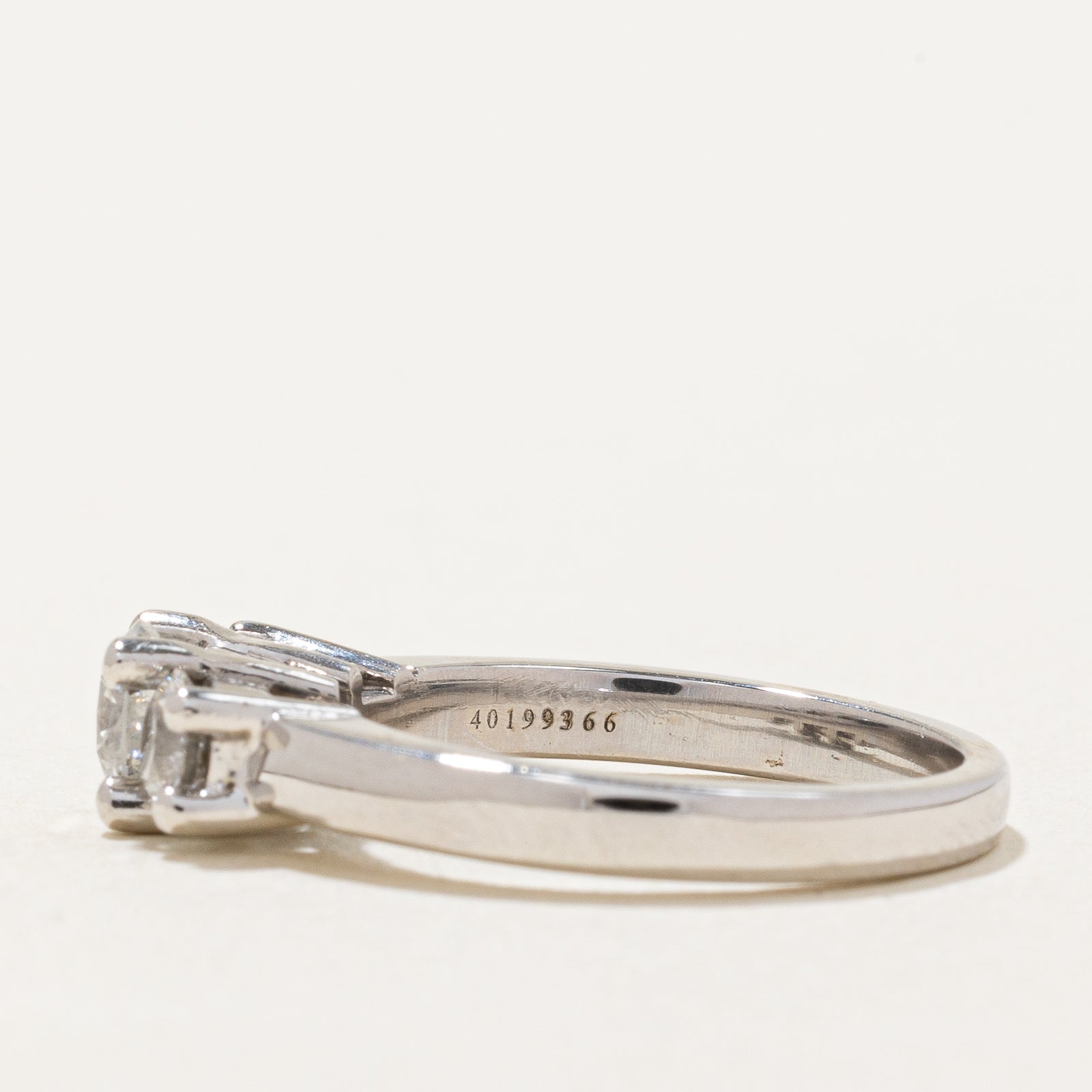 Birks Three Stone Diamond White Gold Ring | 0.43ct Total Weight, 0.35ctw | Size 5 | Perfect for Engagement, Anniversary & Special Occasion Gifts