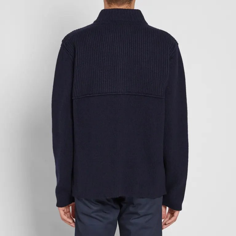 HENRY SARTORIAL X INIS MEÁIN Storm Jumper Mid Blue Wool Sweater - Warm & Water-Resistant Irish Knit for Men | Perfect for Outdoor Adventures & Casual Winter Wear