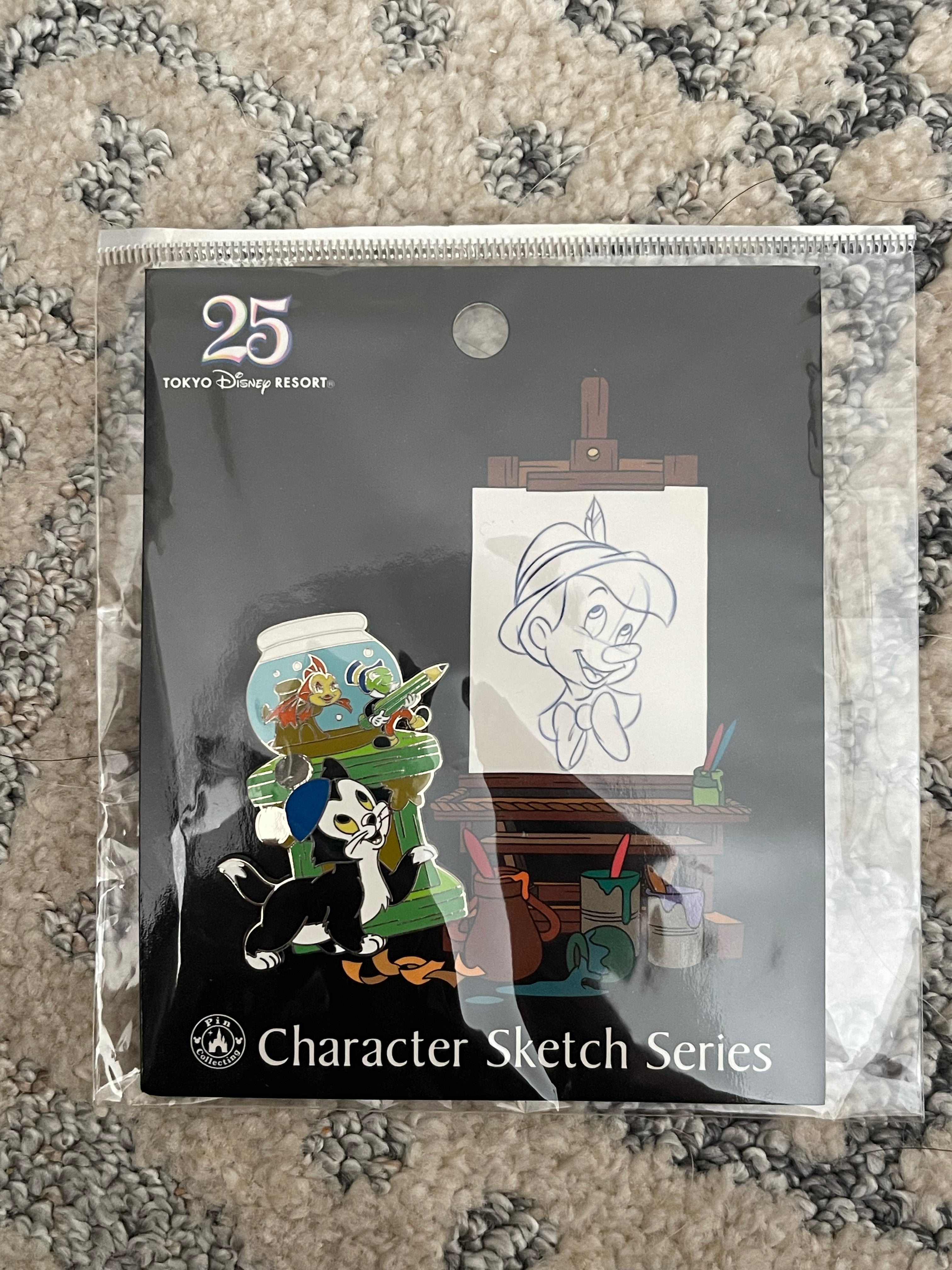 Tokyo Disney Character Sketch Series Enamel Pin - Cute Collectible Badge for Backpacks, Jackets, Hats & Disney Fan Gifts
