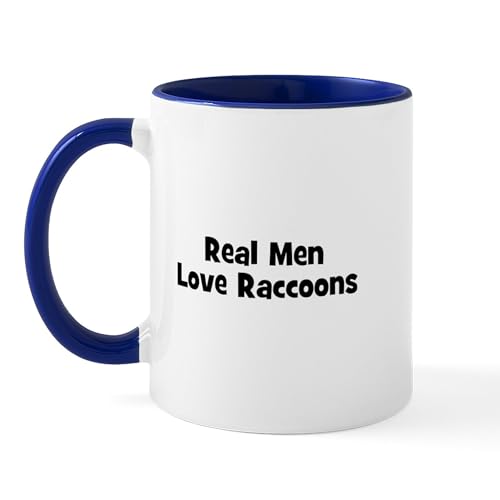 White/Navy Inside - Real Men Love Raccoons Mug