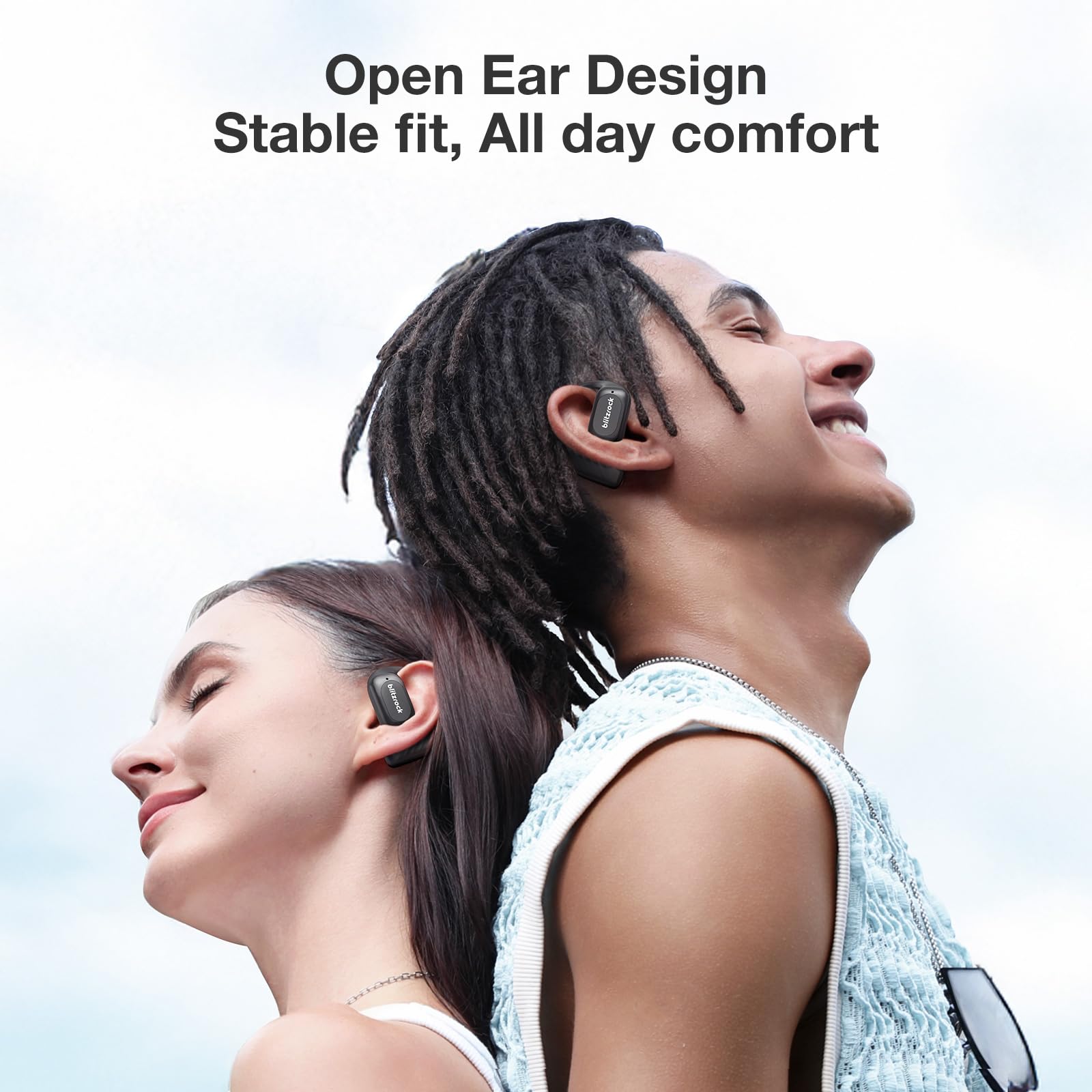 CT3 Open Ear Bluetooth Headphones with 32Hrs Playtime - IPX5 Waterproof, 4-Mic ENC for Crystal Clear Calls, Custom EQ App, Comfortable Earhooks - Perfect for Running, Cycling, Gym & Outdoor Sports