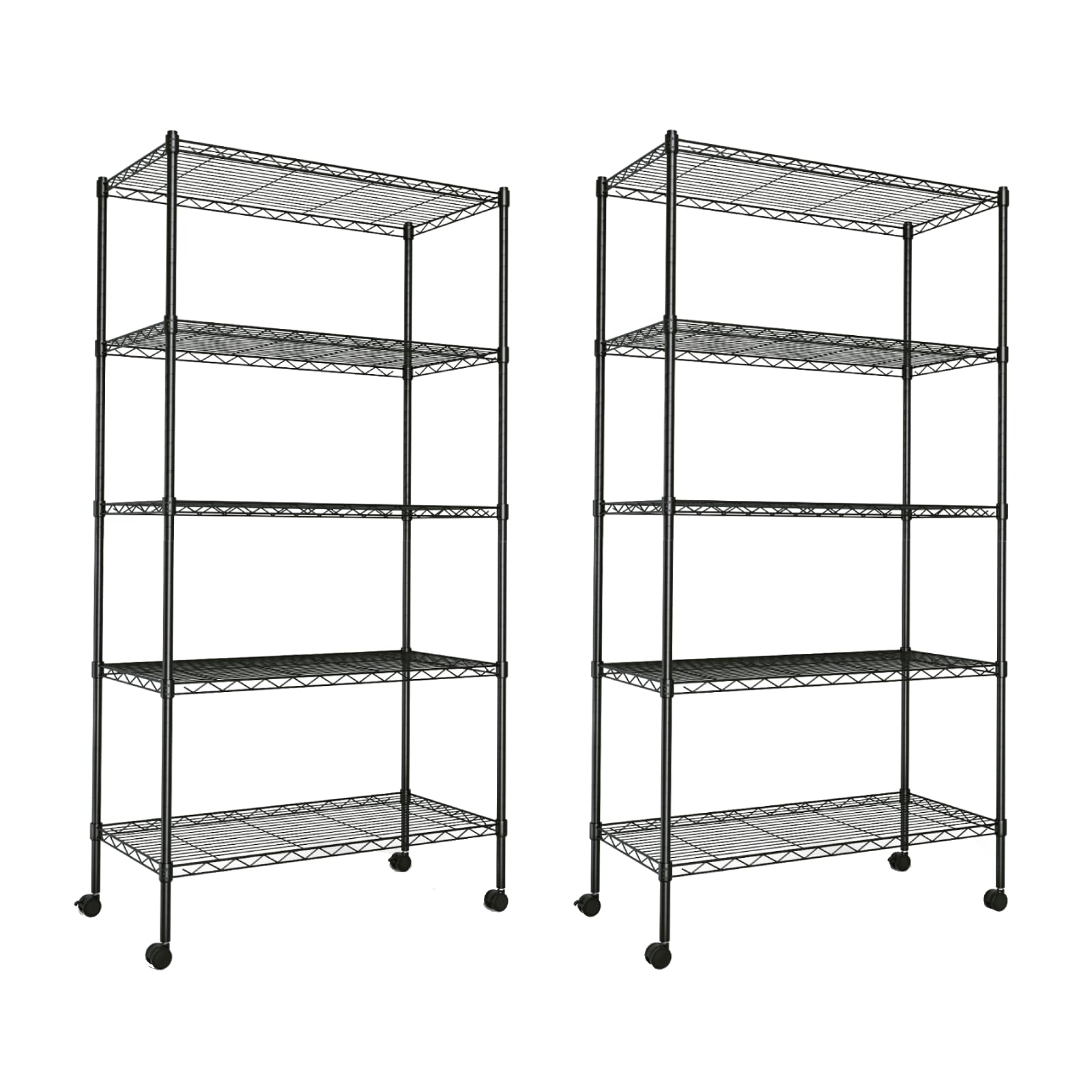 YSSOA Heavy Duty 5-Tier Steel Storage Shelving Unit - 1250lbs Capacity, Adjustable Wire Rack (29.92