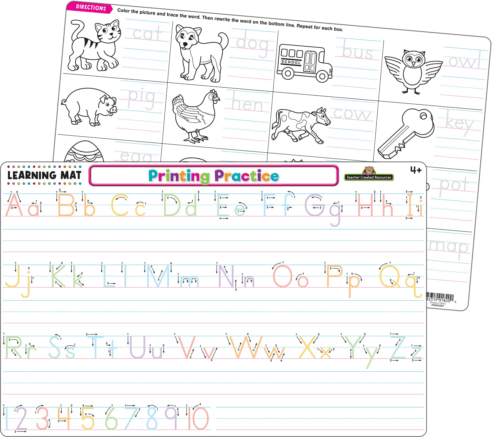 Alphabet Printing Practice Learning Mat for Kids - Reusable Handwriting Practice Sheet for Preschool & Kindergarten - Perfect for Home & Classroom Use