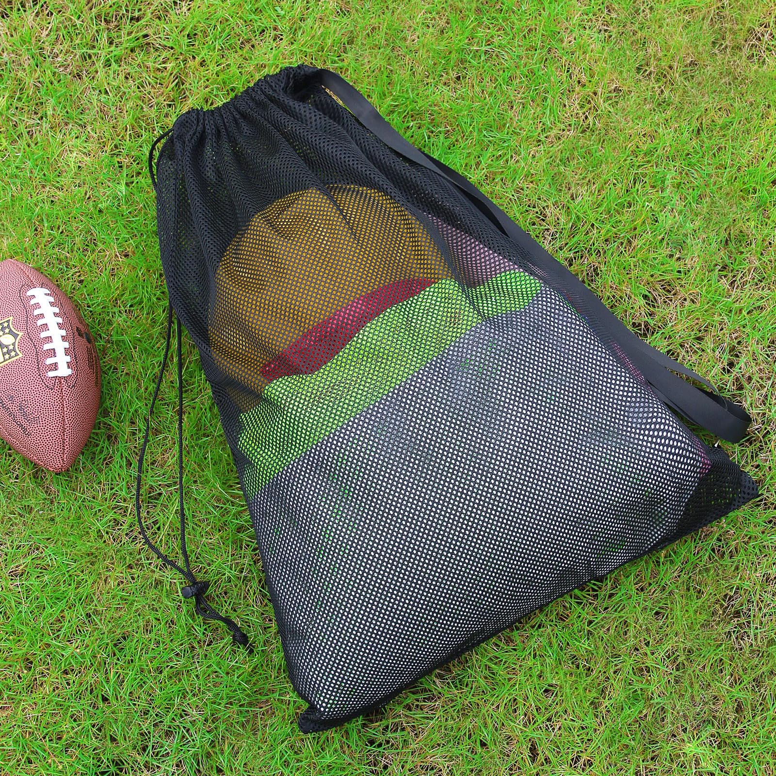 2 Pack Large Mesh Drawstring Backpacks - 18