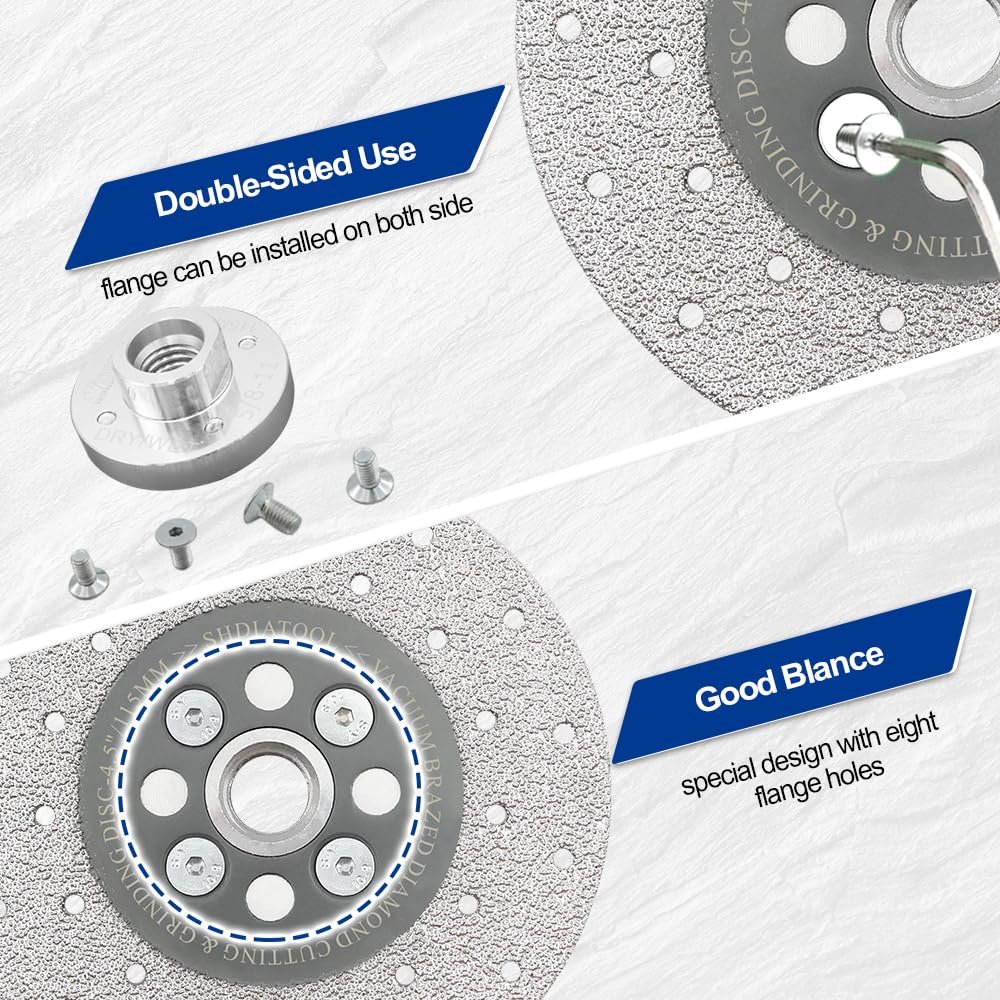 5 Inch Diamond Cutting Wheel for Granite, Marble, Quartz - Fast Cutting & Grinding Disc for Angle Grinder with 5/8-11 Thread (125mm) - Perfect for Countertop Installation, Tile Work & Stone Shaping