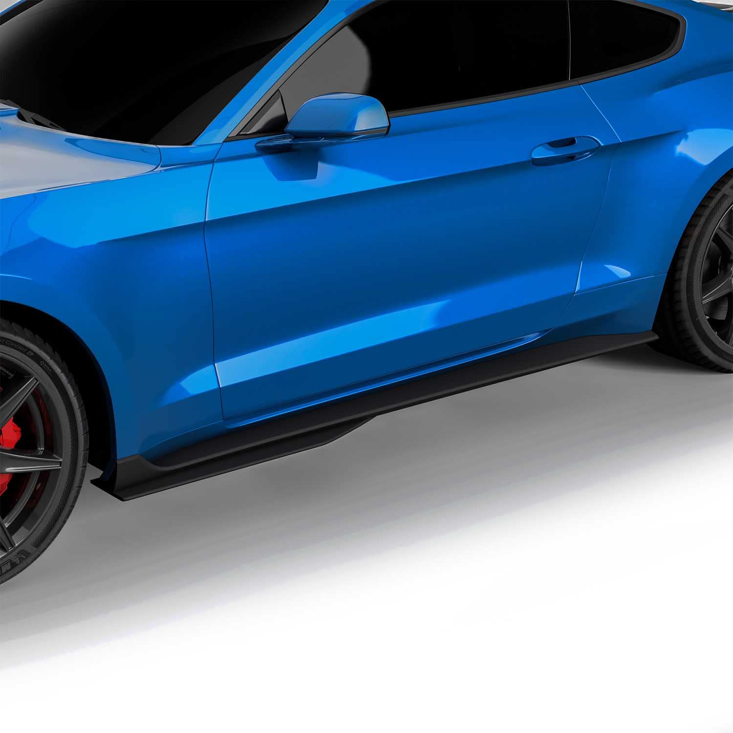 Vicrez GT500 Style Side Skirts Rocker Panels vz102175 for Ford Mustang 2015-2022 | Carbon Fiber Body Kit Upgrade | Perfect for Street Racing & Car Shows