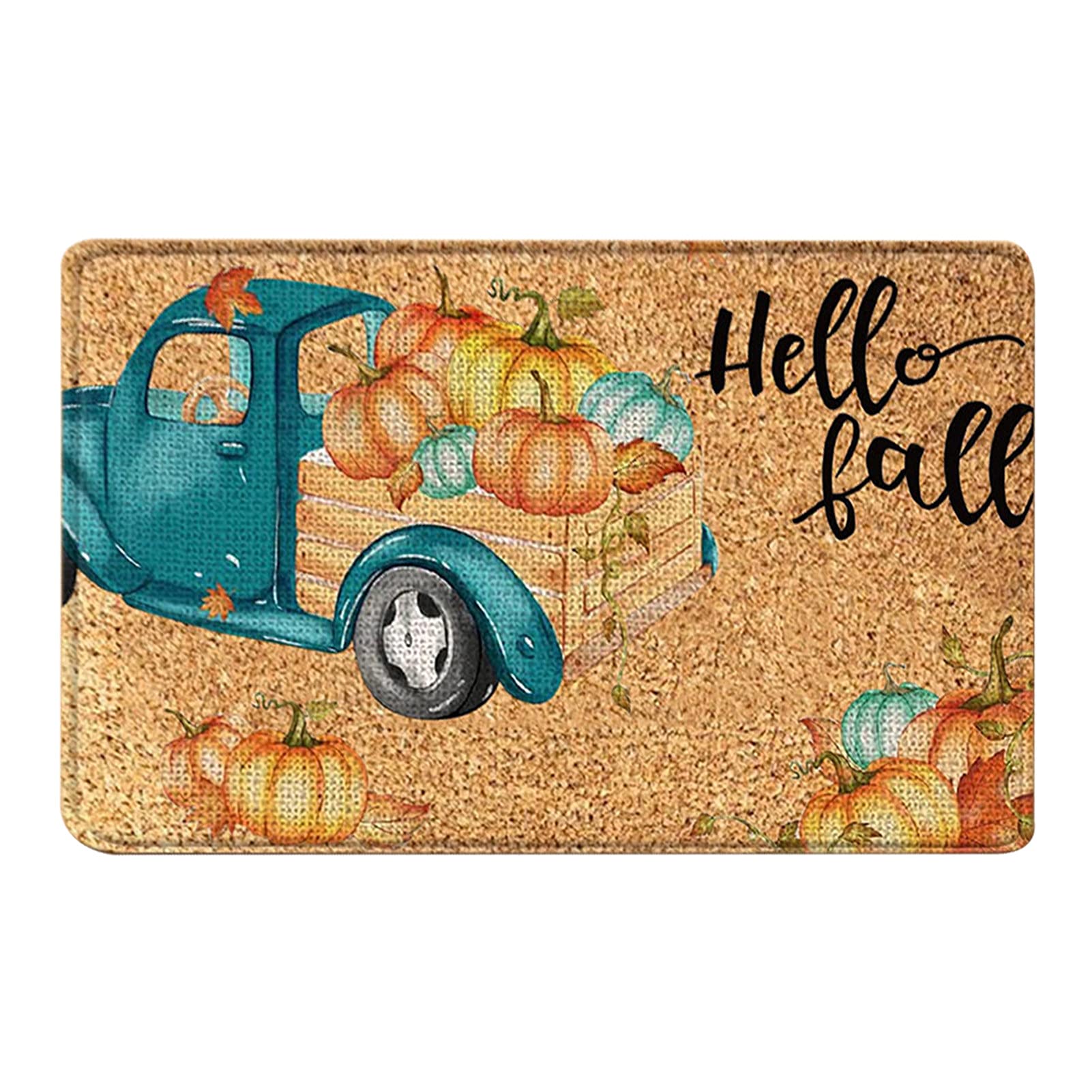 Non-Slip Thanksgiving Door Mat - Soft Fluffy Polyester Rug with Dwarf Pattern for Home Decor, Front Door Entryway - Perfect for Holiday Decorations & Seasonal Greetings