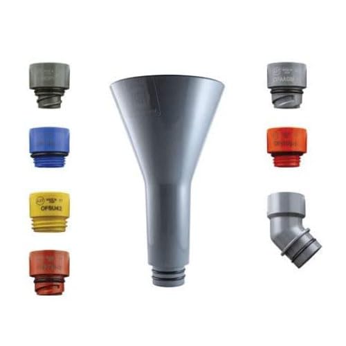 8-Piece Custom Oil Funnel Set for Automotive & Motorcycle Maintenance - Durable Plastic Funnels with Flexible Spouts for Easy Oil Changes, Fluid Transfers & DIY Projects