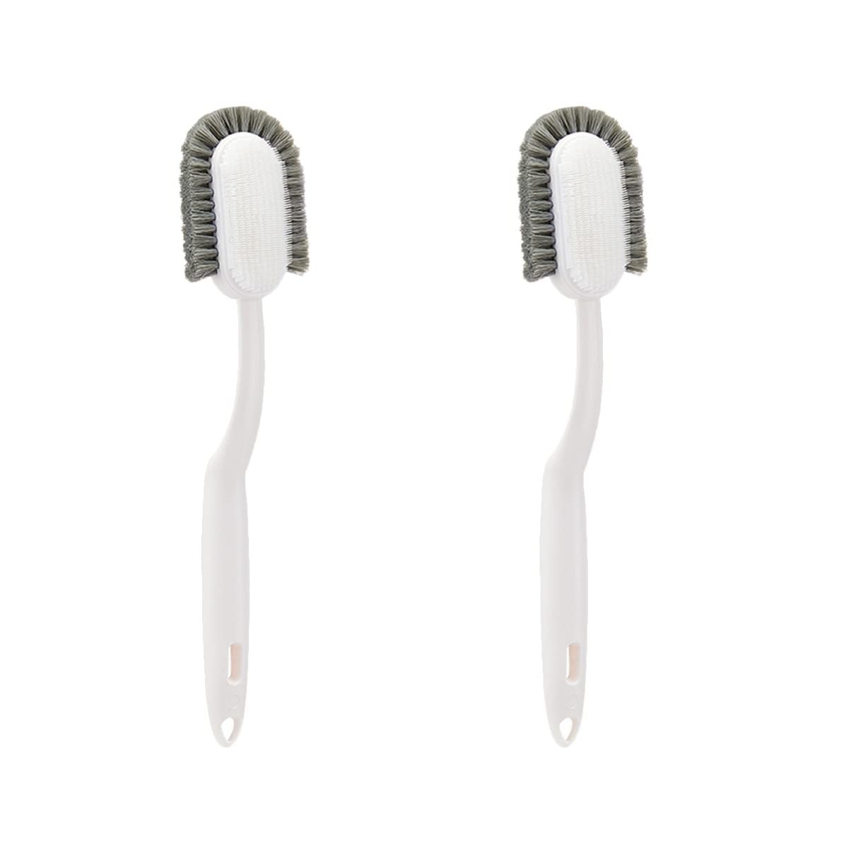 ULTECHNOVO 2-Pack Plastic Clothes & Shoe Brushes - Dual-Sided Garment Cleaning Brush for Laundry, Sneakers, Jackets & Delicate Fabrics - Perfect for Home, Travel & Professional Use