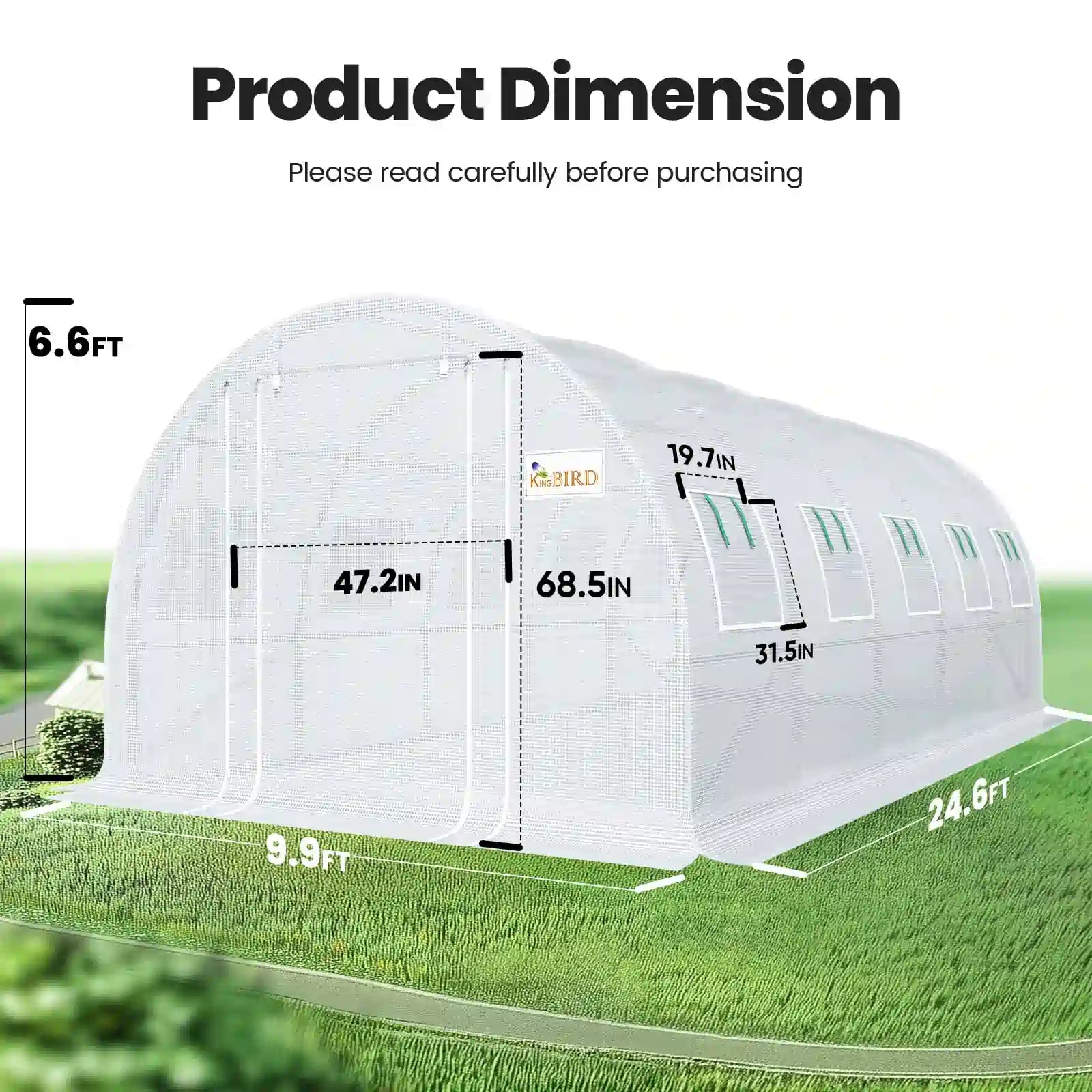 Premium Heavy Duty Large Walk-in Greenhouse for Plants & Vegetables - Durable Outdoor Gardening Shelter for Year-Round Growing