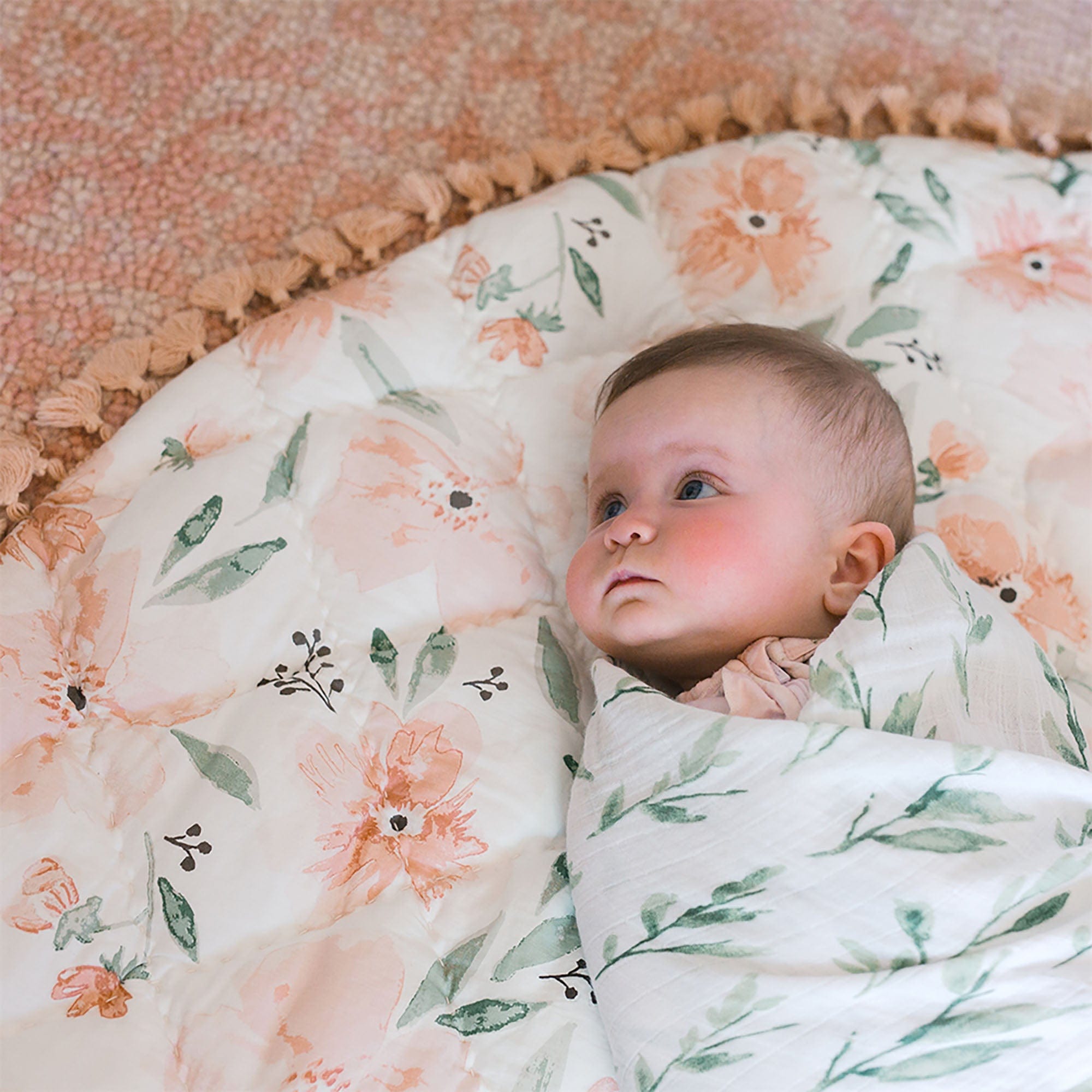 Crane Baby Parker Quilted Playmat - Soft & Safe Play Mat for Infants & Toddlers - Perfect for Nursery, Playroom & Daycare Floor Activities