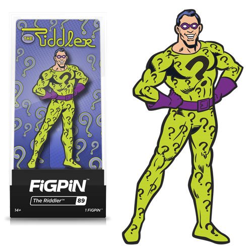 DC Comics Batman The Riddler Enamel Pin - Collectible FiGPiN Badge for Fans, Cosplay & Gift Giving - Perfect for Backpacks, Jackets & Comic Conventions