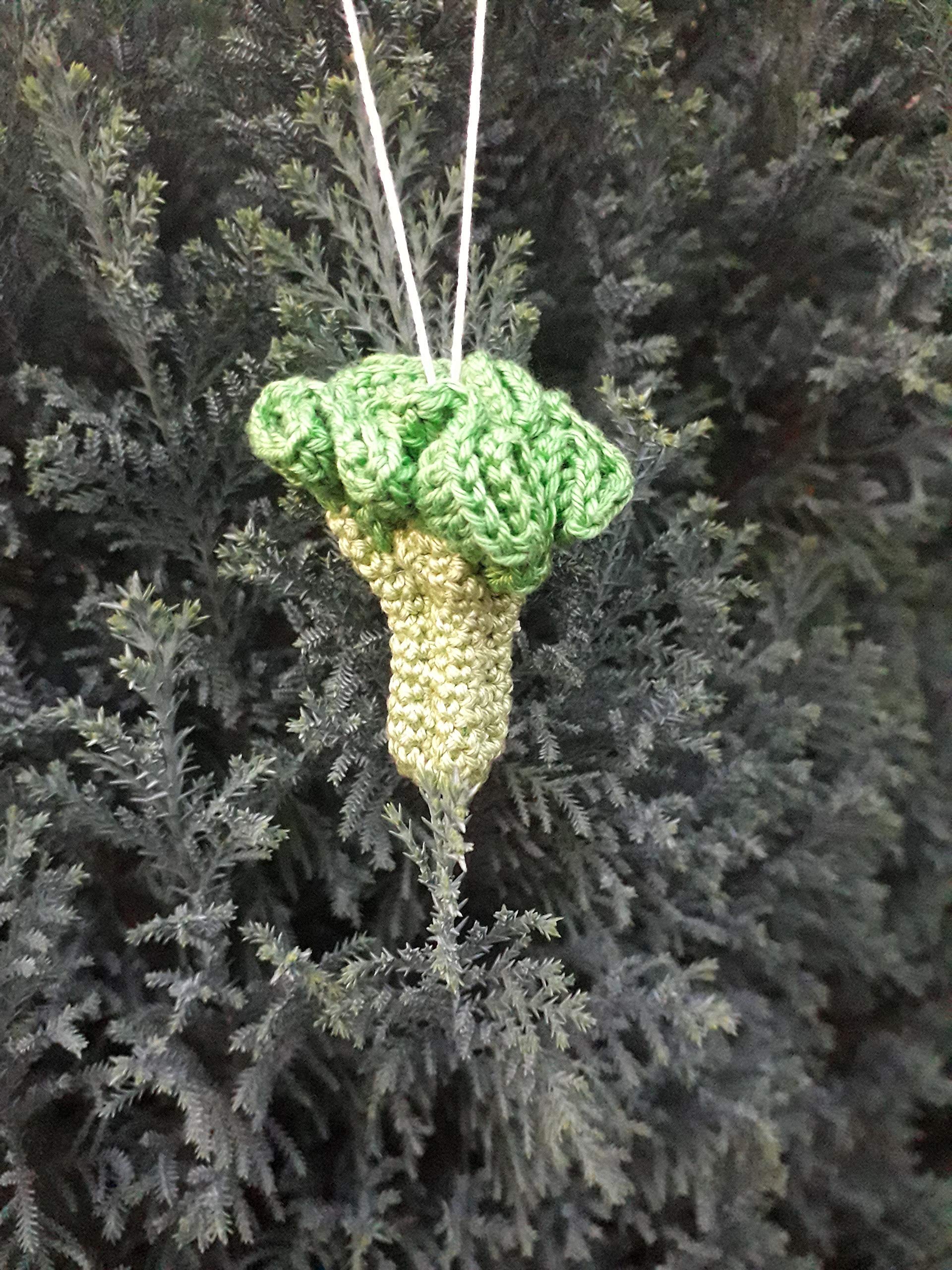 Handmade Crochet Broccoli Sprouts Christmas Tree Ornaments - Festive Holiday Decorations for Xmas Tree, Unique DIY Christmas Gifts for Home, Party & Winter Decor