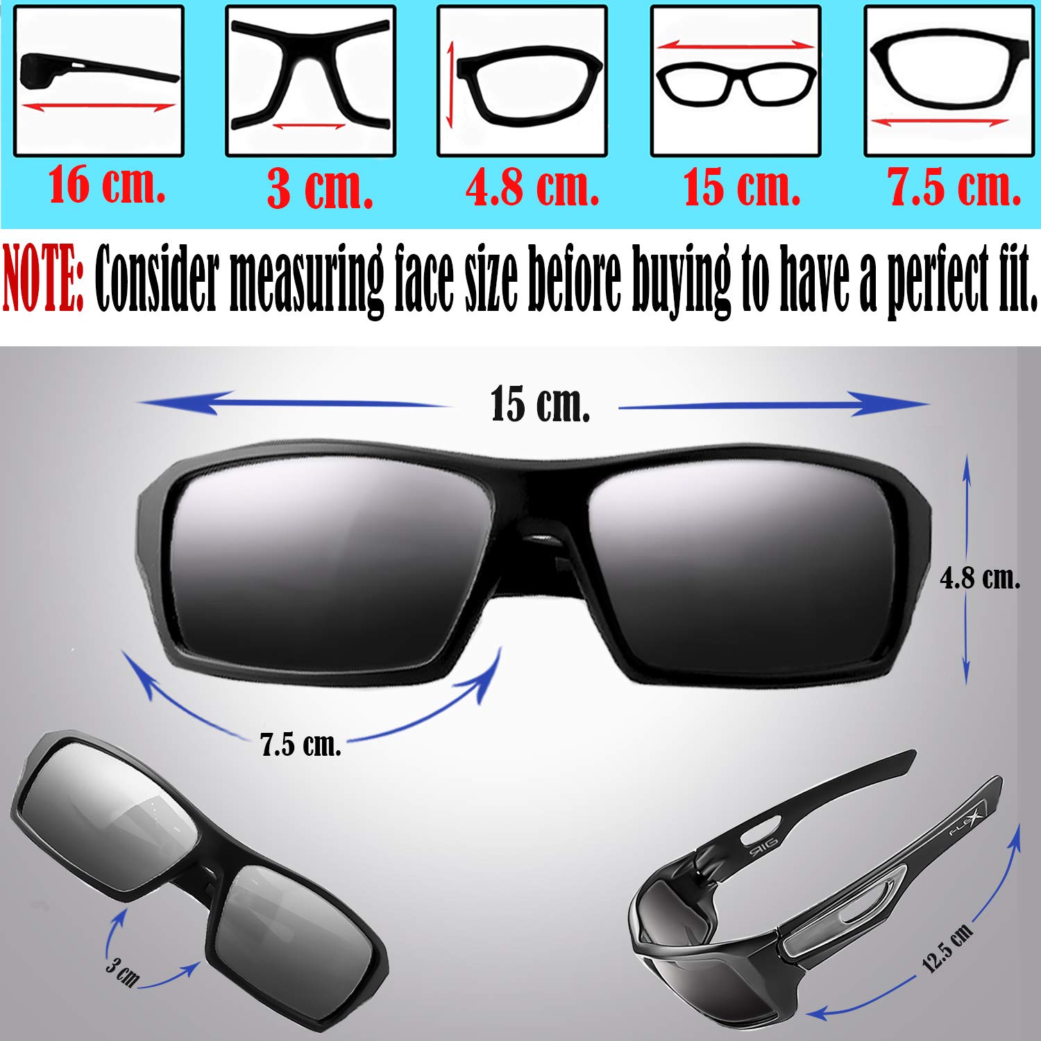 Polarized Sunglasses for Men - Lightweight TR90 Frame Sports Sunglasses for Biking, Driving, Fishing - UV Protection & Durable Flex Rig Design - Perfect for Outdoor Activities & Adventure Sports