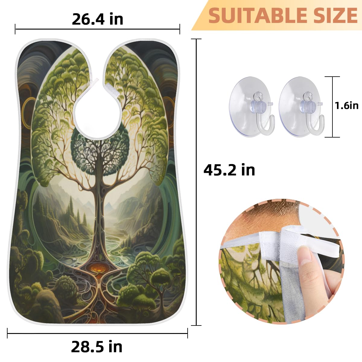 Men's Beard Shaving Bib - Waterproof Hair Dye Apron for Barbers & Grooming - Sink Hair Catcher for Beard Trimming, Lineup & Styling - Perfect Barber Cape for Home & Salon Use