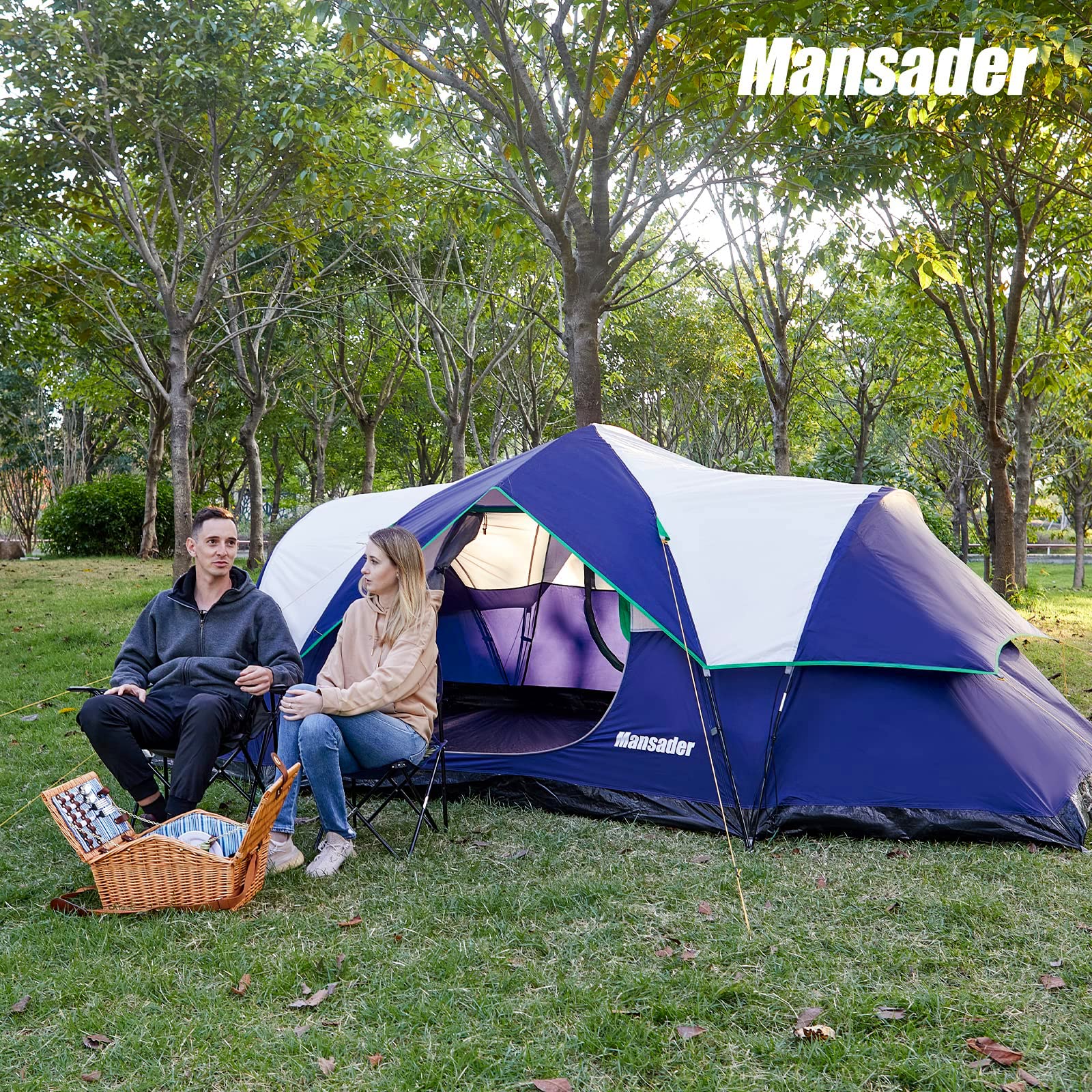 6 Person Family Camping Tent - Waterproof Windproof Outdoor Tent with Top Rainfly - Easy Setup Pop Up Tent for Camping, Hiking & Travel - Perfect for Family Adventures, Backpacking Trips & Outdoor Exploration