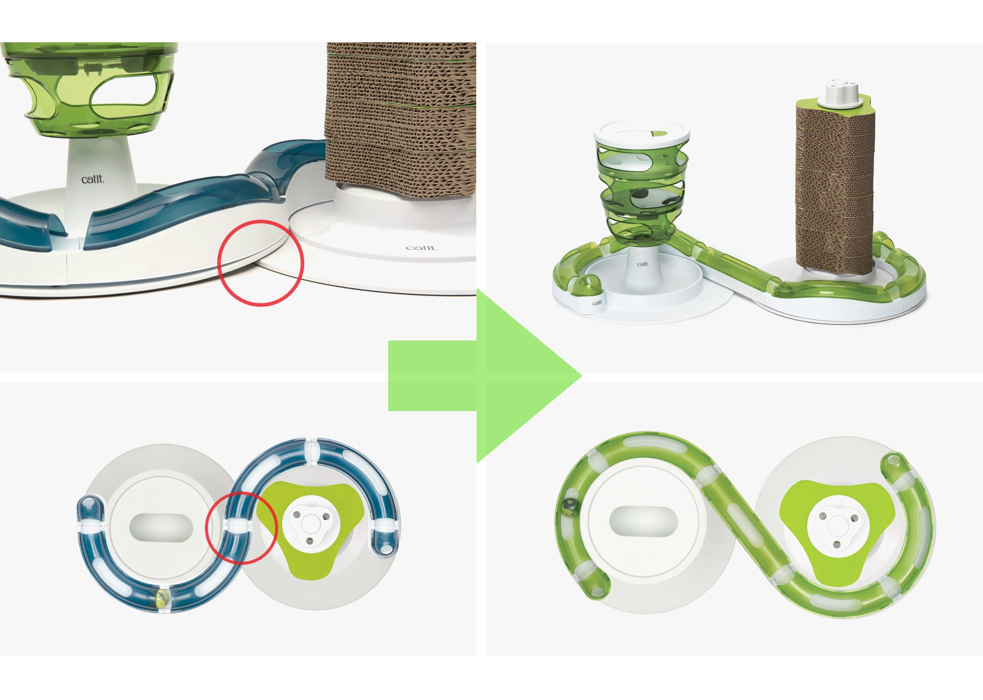 Catit Senses 2.0 Super Circuit Interactive Cat Toy - 12-Piece Closed-Track Ball Toy for All Breed Sizes | Indoor Play & Exercise for Cats | Stimulating Activity for Kittens & Adult Cats