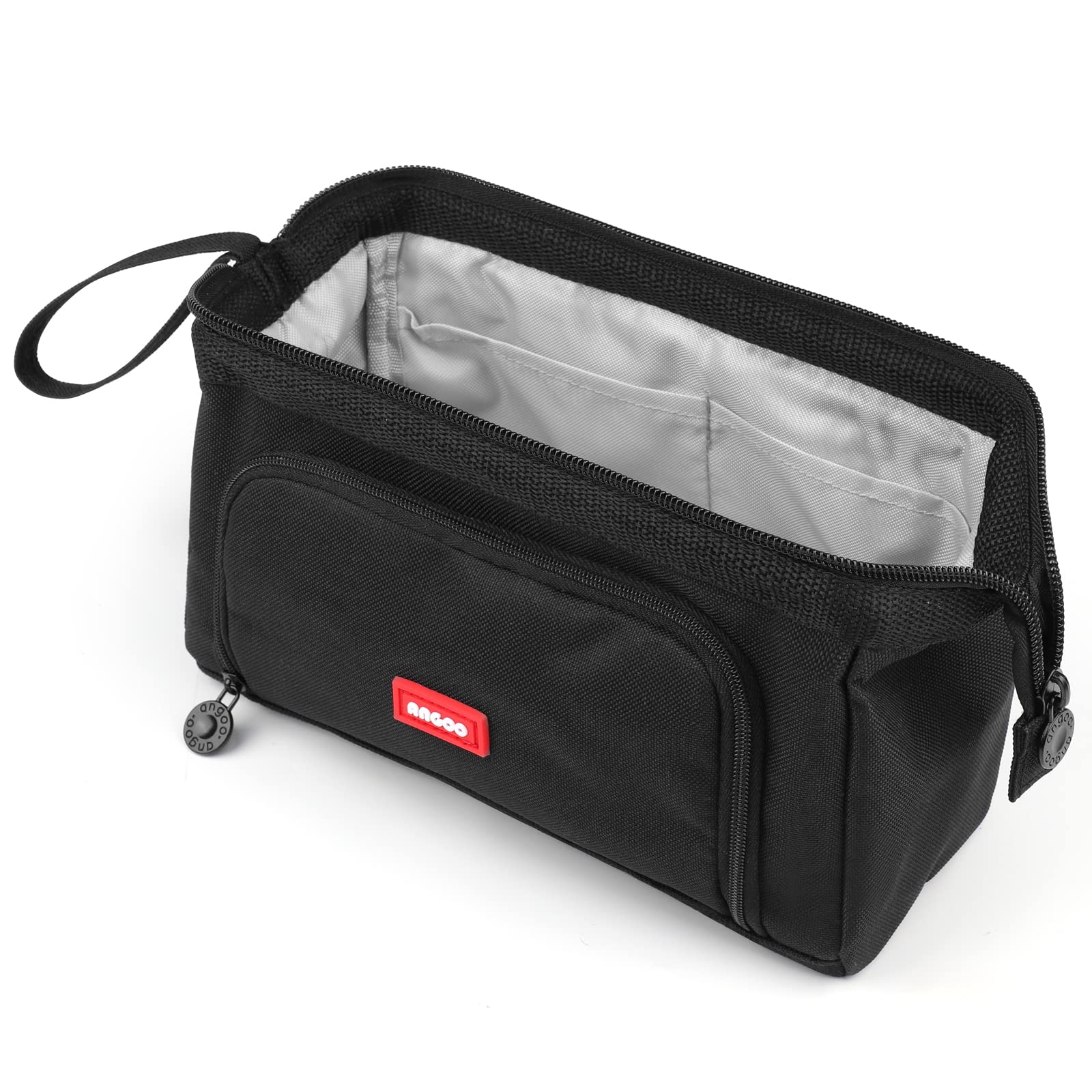 Mamowla Large Pencil Case for Girls & Women - Extra Big Zippered School Pouch with Smooth Zipper, Durable Stationery Organizer for Teens (Black) - Perfect for School, College, Office & Travel Organization