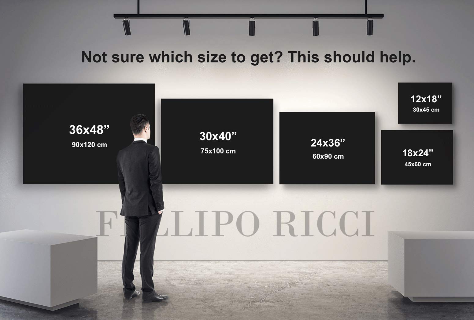 Fellipo Ricci Large Canvas Wall Art - 30x40 Inch Framed Oil Painting Print, Handmade Museum Quality Hustle Cool Artwork for Home Decor, Living Room, Office - Perfect Gift for Housewarming & Interior Design