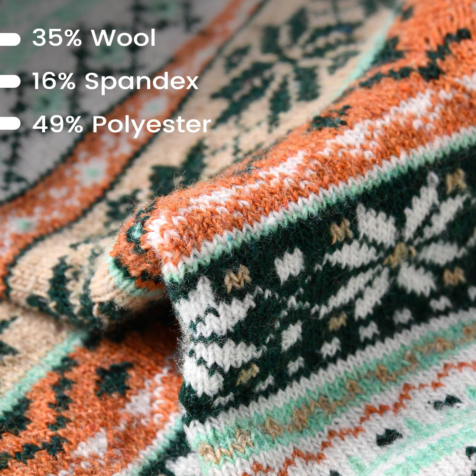 Warm Wool Socks for Women - 5 Pairs Cozy Boot Socks for Winter & Hiking