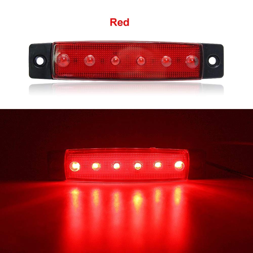 12V Waterproof LED Marine Boat Interior Lights - 6Pcs Red Strip Lights for Deck, Transom, Cockpit & Navigation on Fishing Pontoon, Sailboat, Kayak, Yacht | Perfect for Night Fishing & Safe Boating