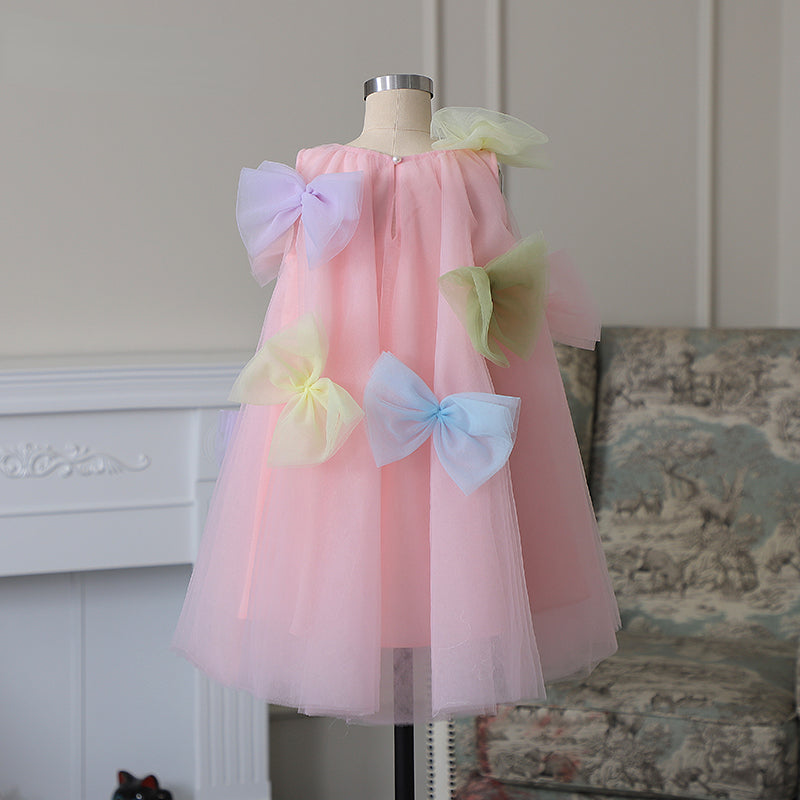 Adorable Baby Girl's First Birthday Princess Dress with Bow Knot - Perfect for Toddler Birthday Parties, Photo Shoots & Special Occasions